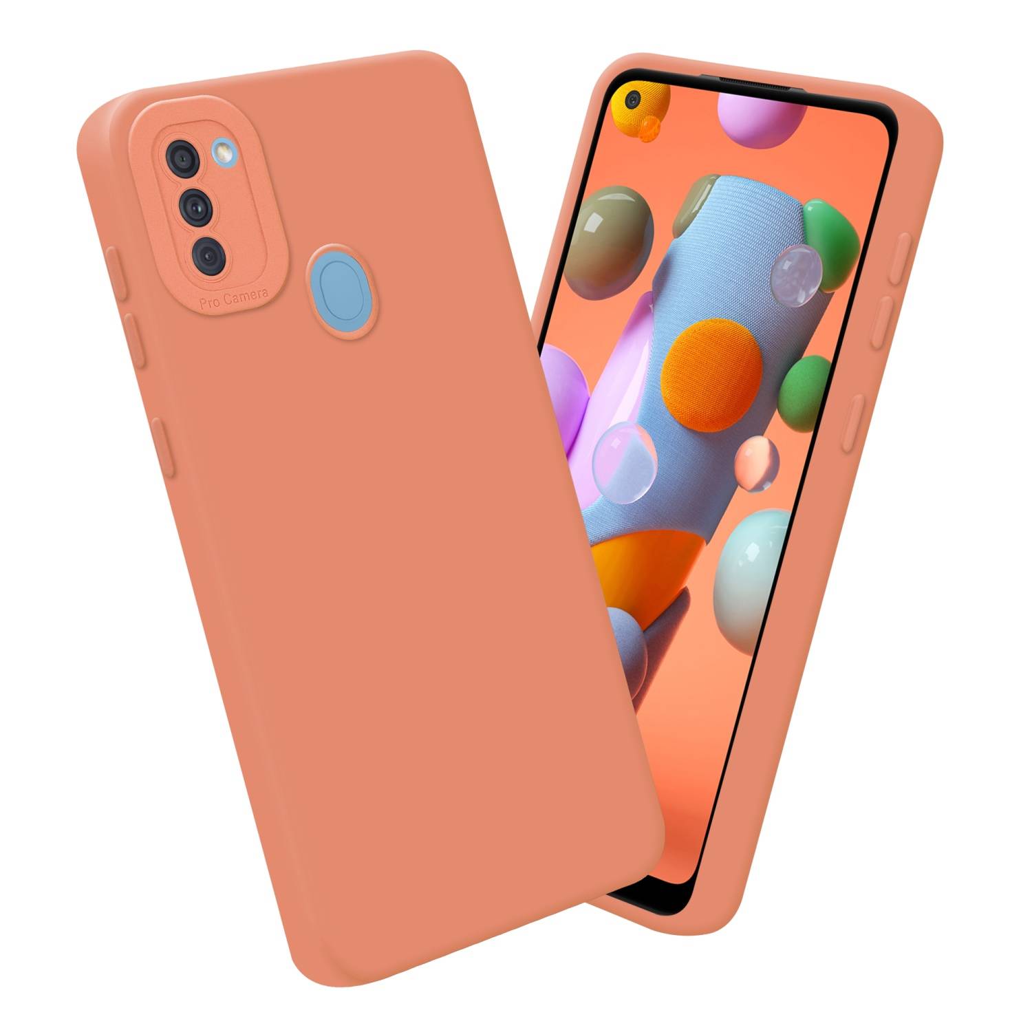 Cadorabo Hülle für Samsung Galaxy A11 / M11 Schutz Hülle in Orange TPU Silikon Etui Case Handyhülle