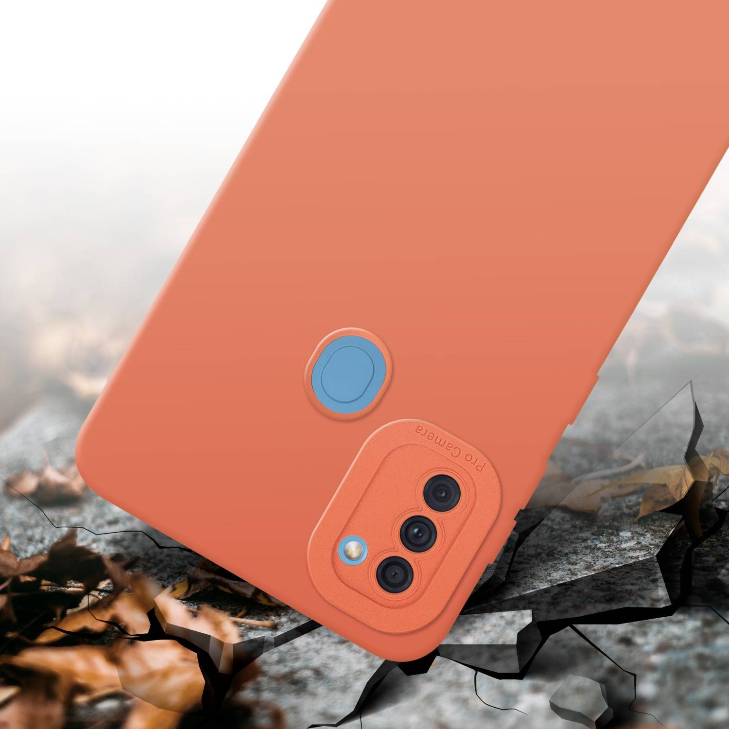 Cadorabo Hülle für Samsung Galaxy A11 / M11 Schutz Hülle in Orange TPU Silikon Etui Case Handyhülle