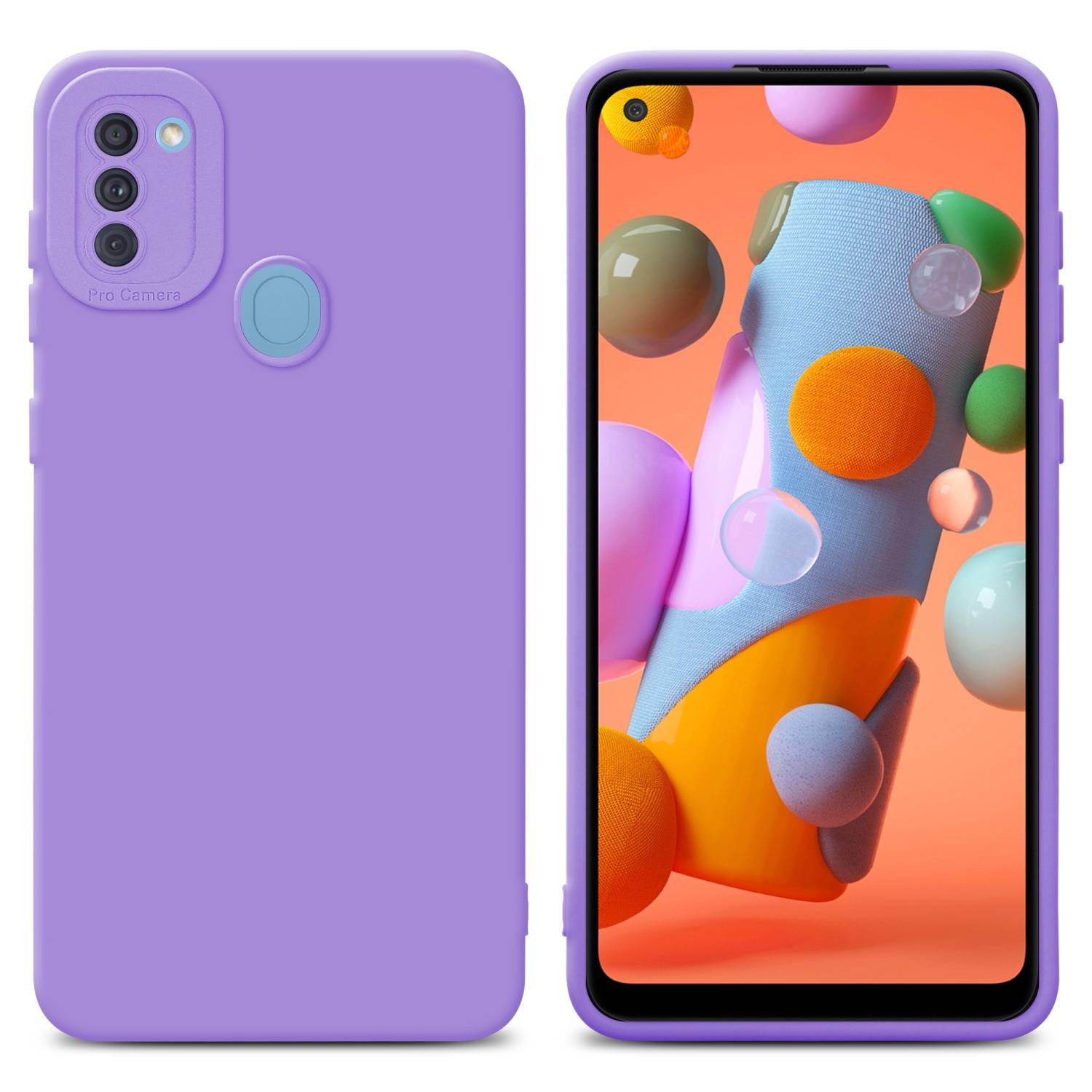 Cadorabo Hülle für Samsung Galaxy A11 / M11 Schutz Hülle in Lila TPU Silikon Etui Case Handyhülle