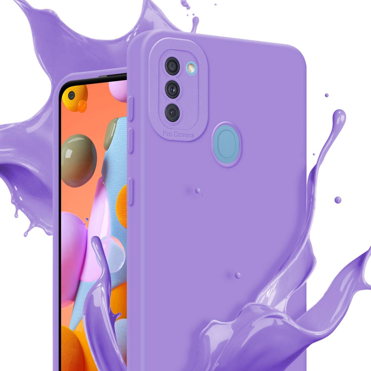 Cadorabo Hülle für Samsung Galaxy A11 / M11 Schutz Hülle in Lila TPU Silikon Etui Case Handyhülle