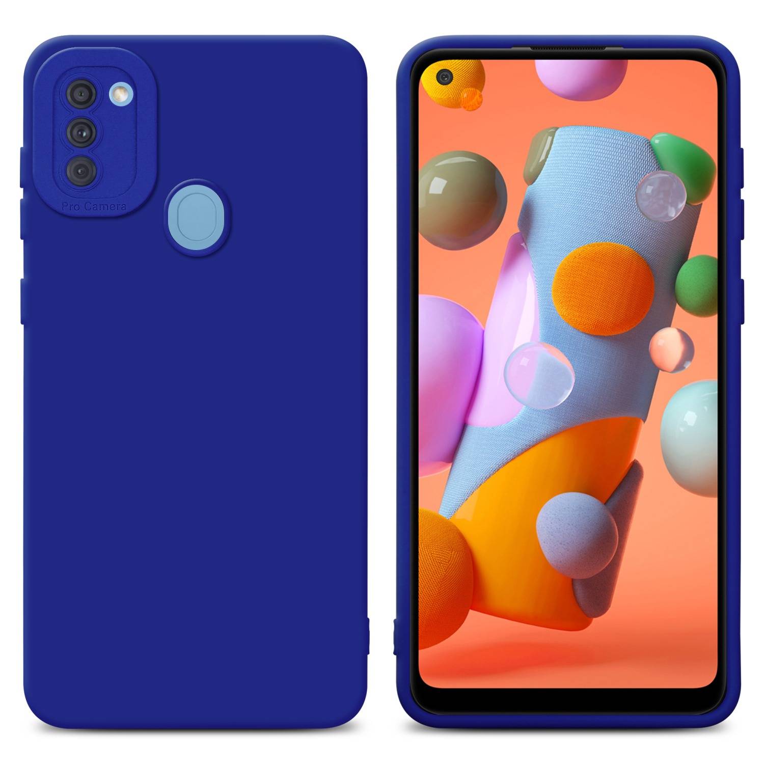 Cadorabo Hülle für Samsung Galaxy A11 / M11 Schutz Hülle in Blau TPU Silikon Etui Case Handyhülle