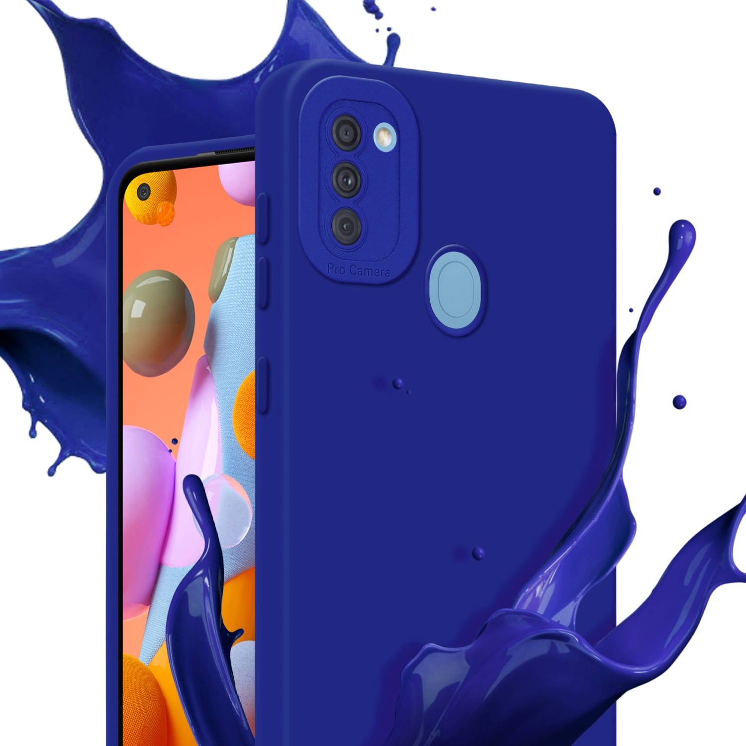 Cadorabo Hülle für Samsung Galaxy A11 / M11 Schutz Hülle in Blau TPU Silikon Etui Case Handyhülle
