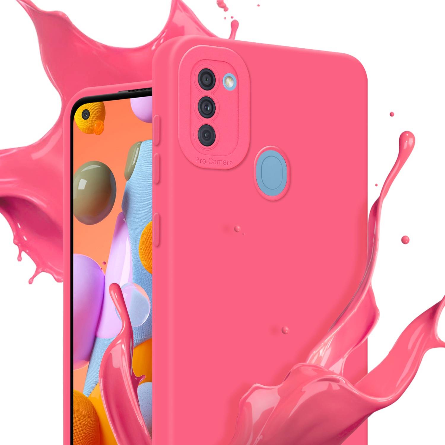 Cadorabo Hülle für Samsung Galaxy A11 / M11 Schutz Hülle in Rot TPU Silikon Etui Case Handyhülle