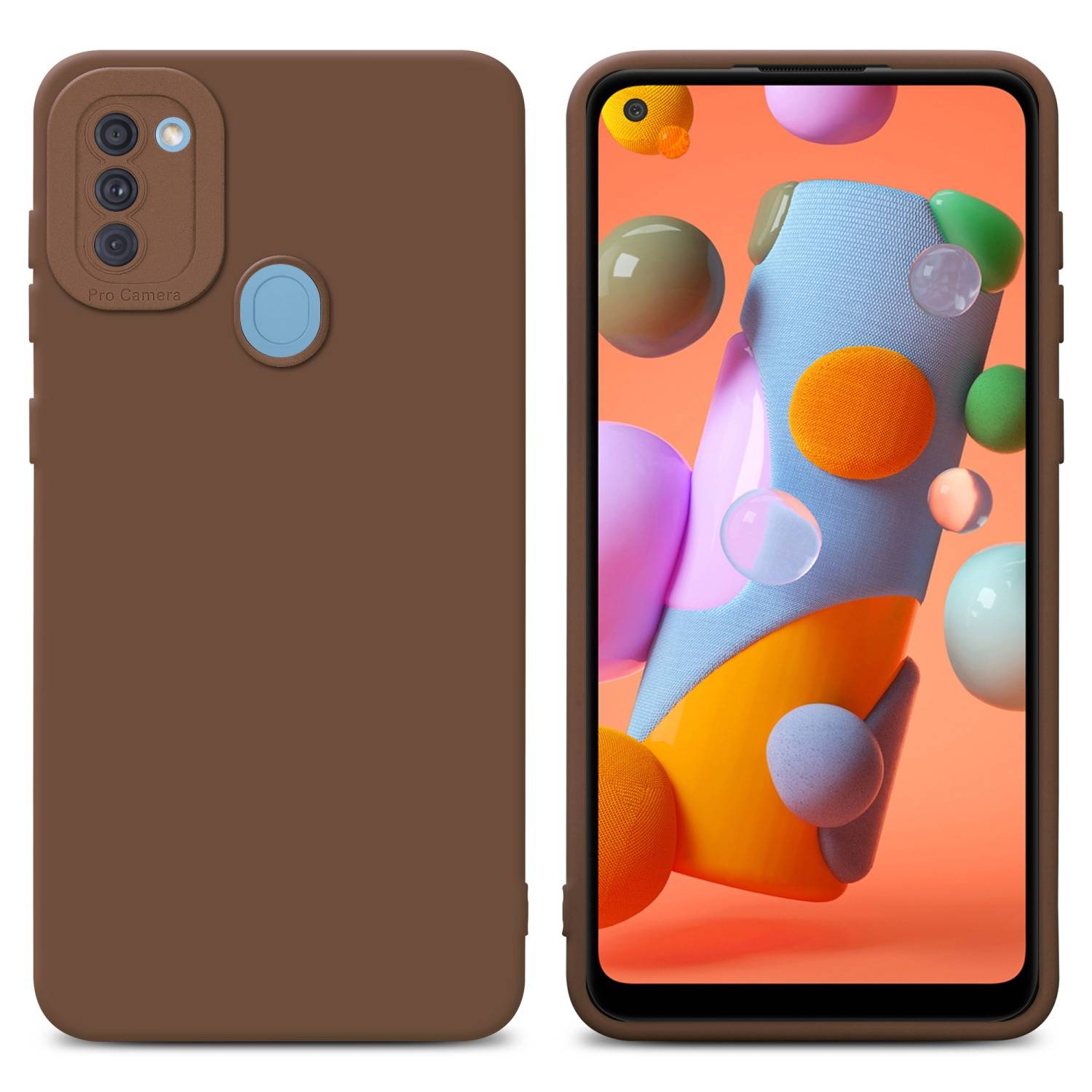Cadorabo Hülle für Samsung Galaxy A11 / M11 Schutz Hülle in Braun TPU Silikon Etui Case Handyhülle