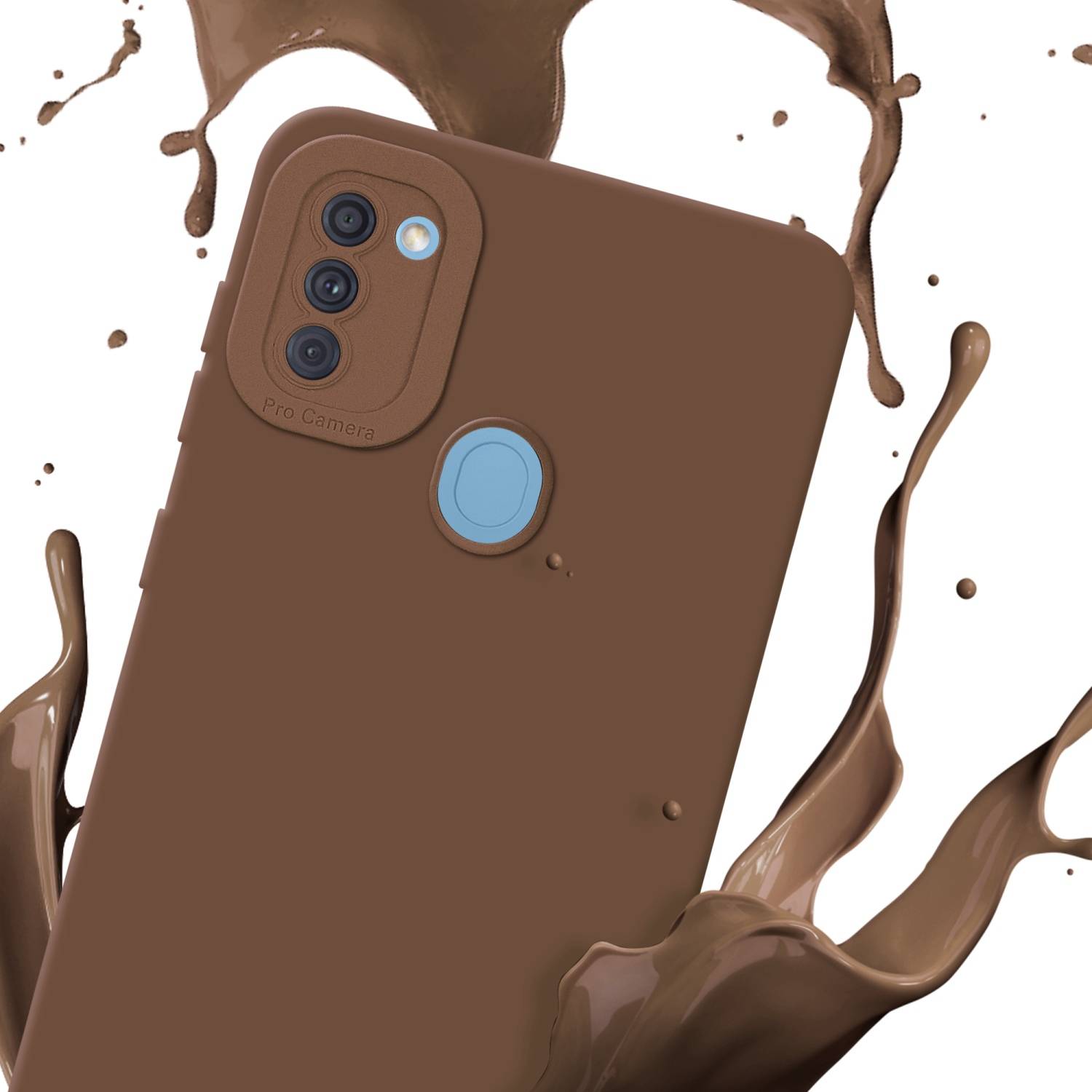 Cadorabo Hülle für Samsung Galaxy A11 / M11 Schutz Hülle in Braun TPU Silikon Etui Case Handyhülle
