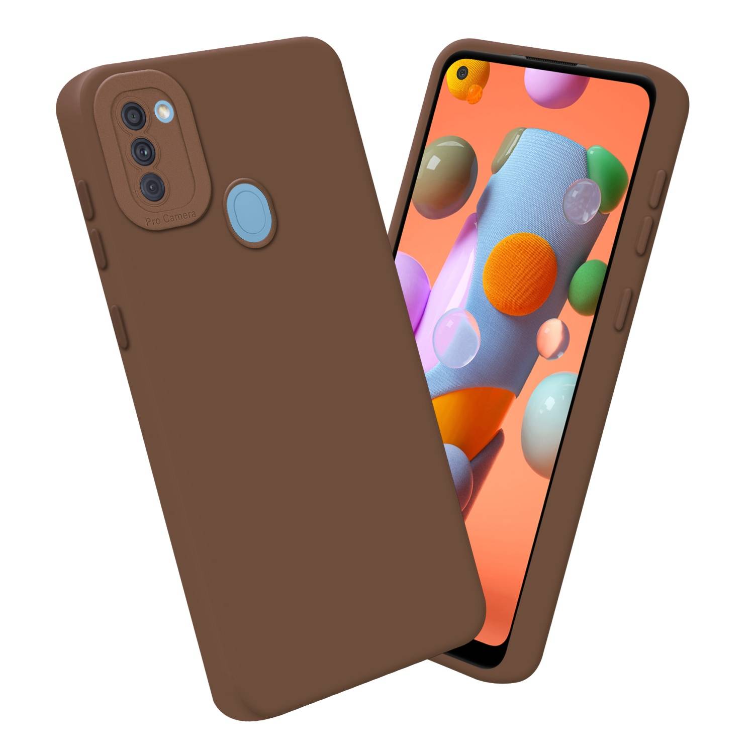 Cadorabo Hülle für Samsung Galaxy A11 / M11 Schutz Hülle in Braun TPU Silikon Etui Case Handyhülle