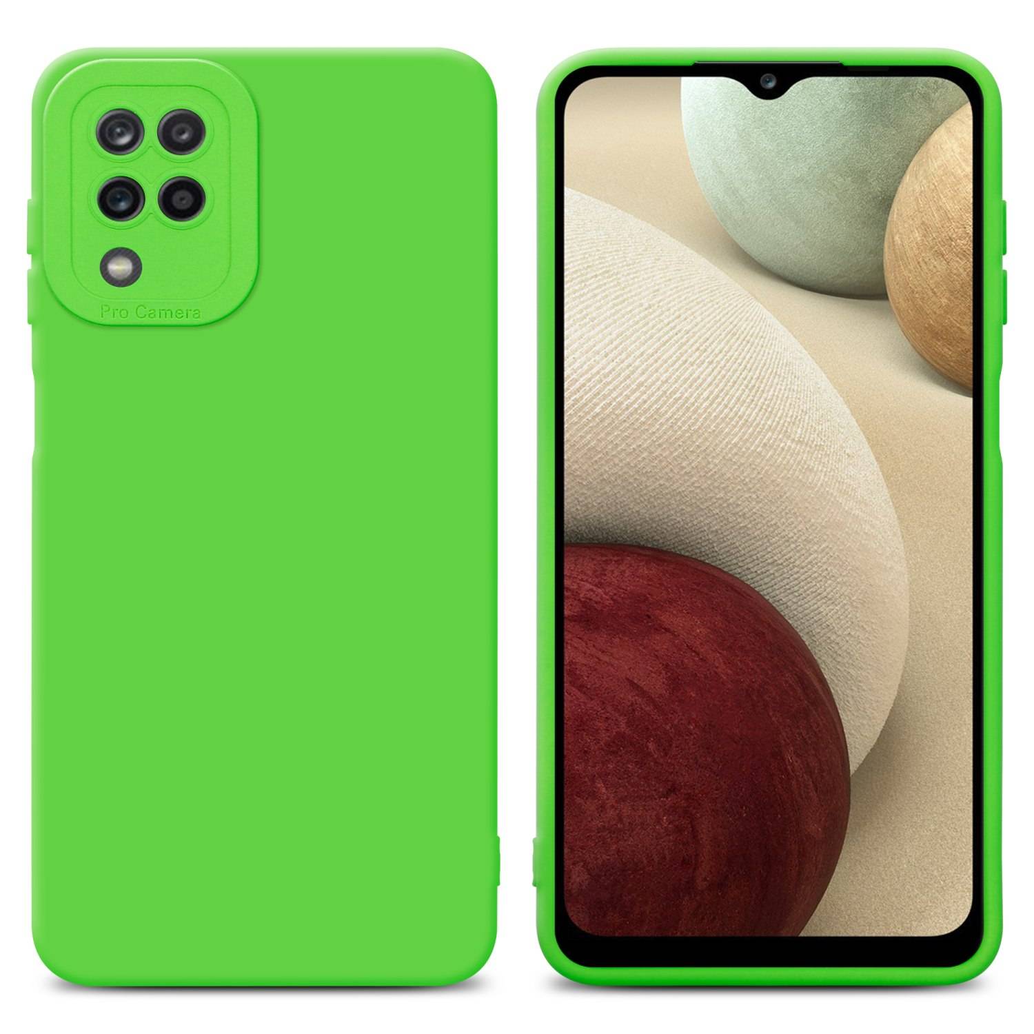 Cadorabo Hülle für Samsung Galaxy A12 / M12 Schutz Hülle in Grün TPU Silikon Etui Case Handyhülle