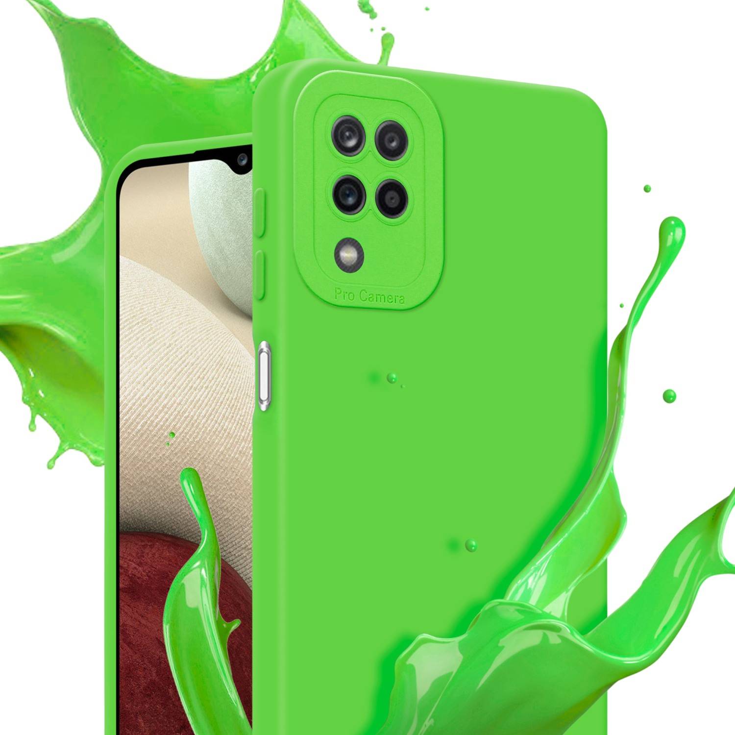 Cadorabo Hülle für Samsung Galaxy A12 / M12 Schutz Hülle in Grün TPU Silikon Etui Case Handyhülle
