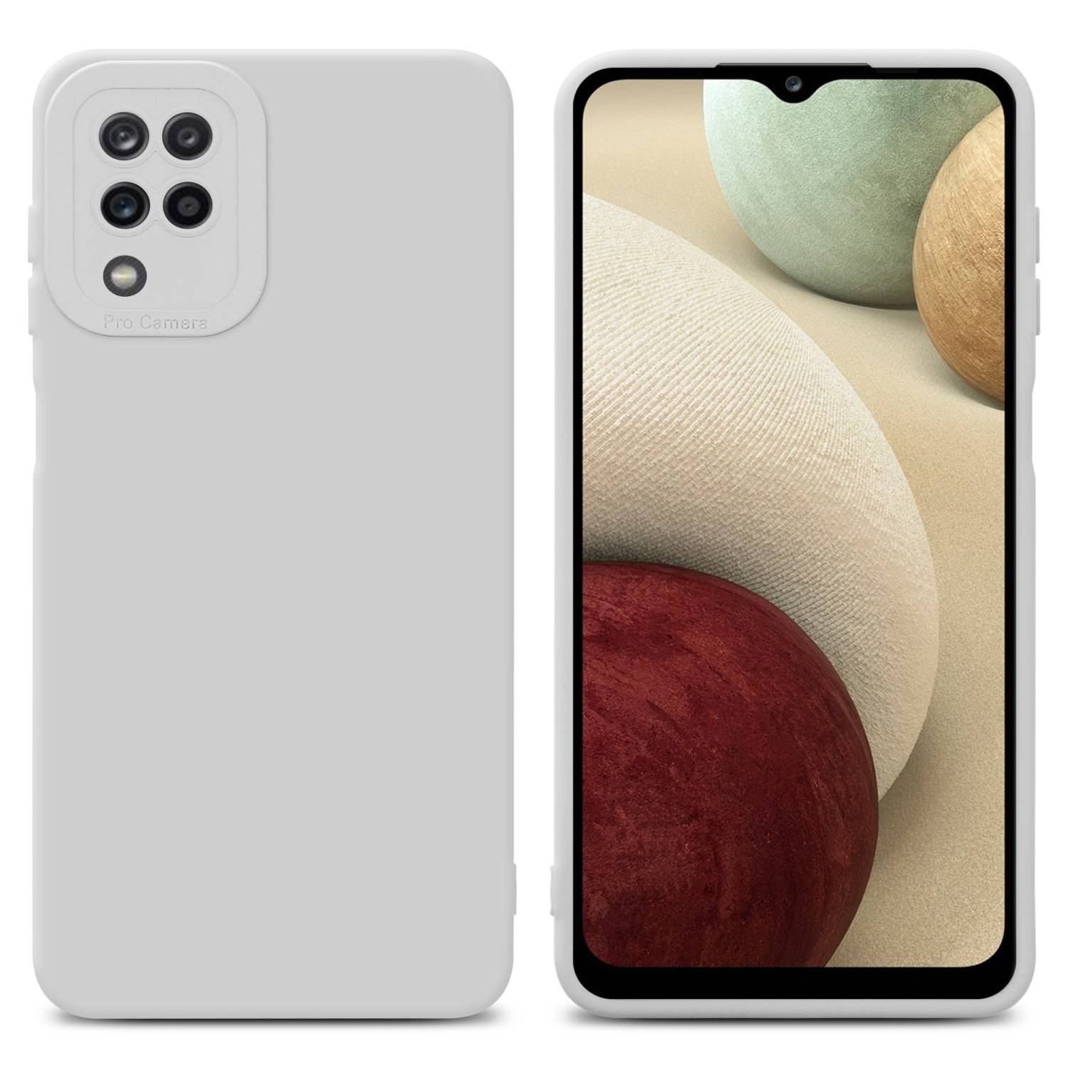 Cadorabo Hülle für Samsung Galaxy A12 / M12 Schutz Hülle in Weiß TPU Silikon Etui Case Handyhülle