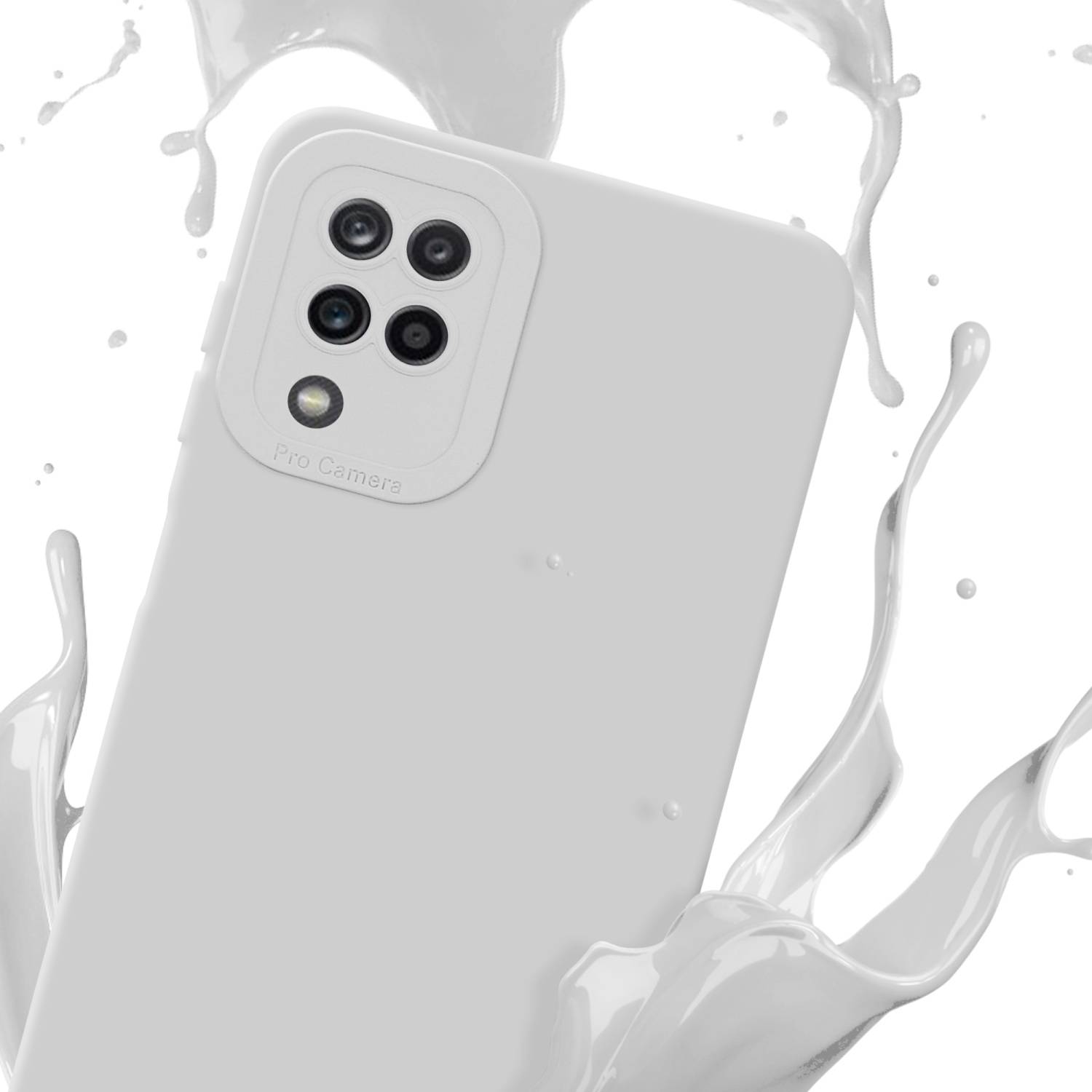 Cadorabo Hülle für Samsung Galaxy A12 / M12 Schutz Hülle in Weiß TPU Silikon Etui Case Handyhülle