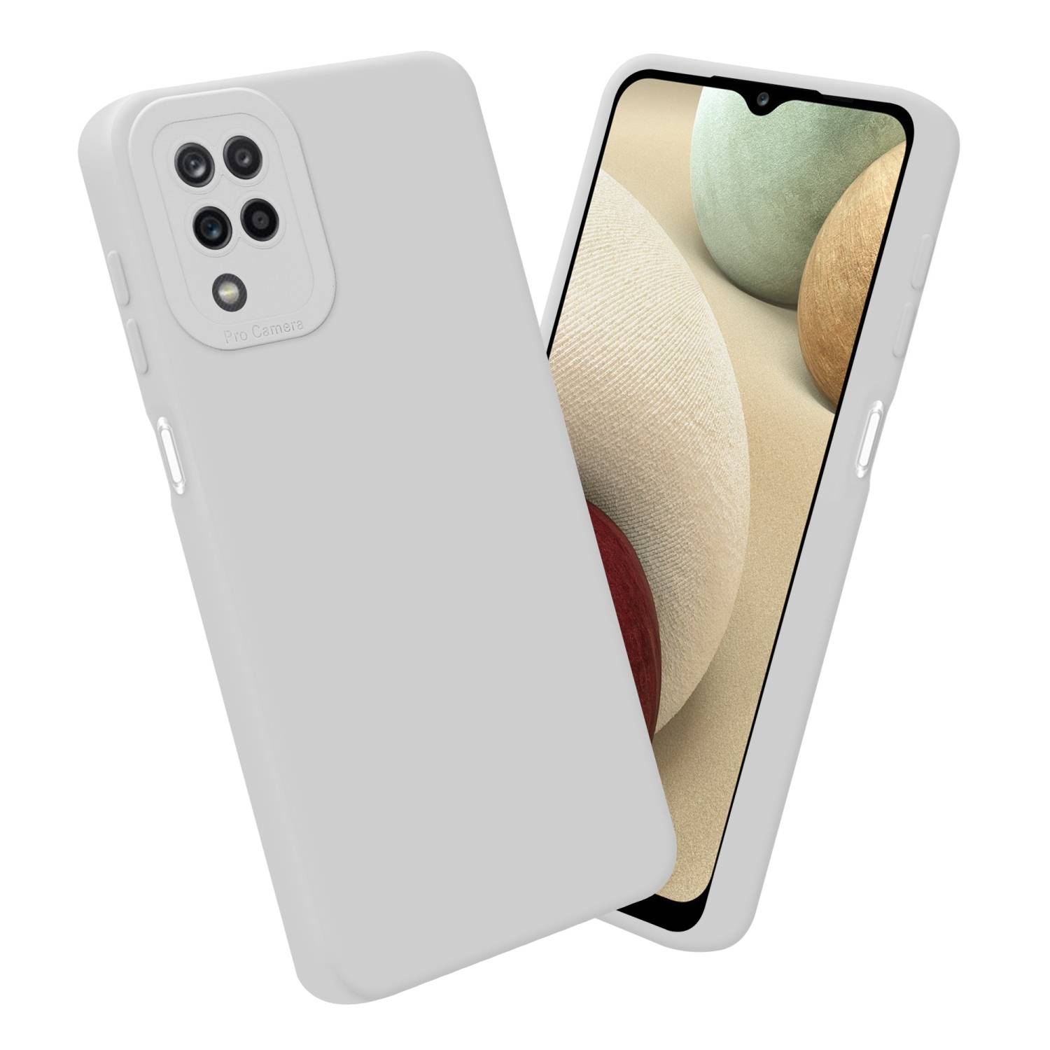 Cadorabo Hülle für Samsung Galaxy A12 / M12 Schutz Hülle in Weiß TPU Silikon Etui Case Handyhülle