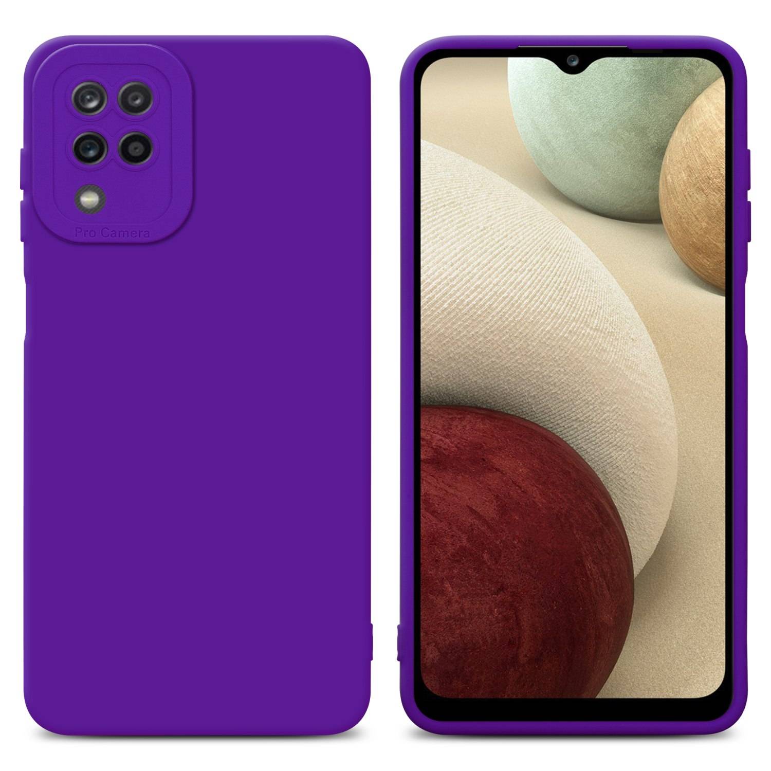 Cadorabo Hülle für Samsung Galaxy A12 / M12 Schutz Hülle in Lila TPU Silikon Etui Case Handyhülle