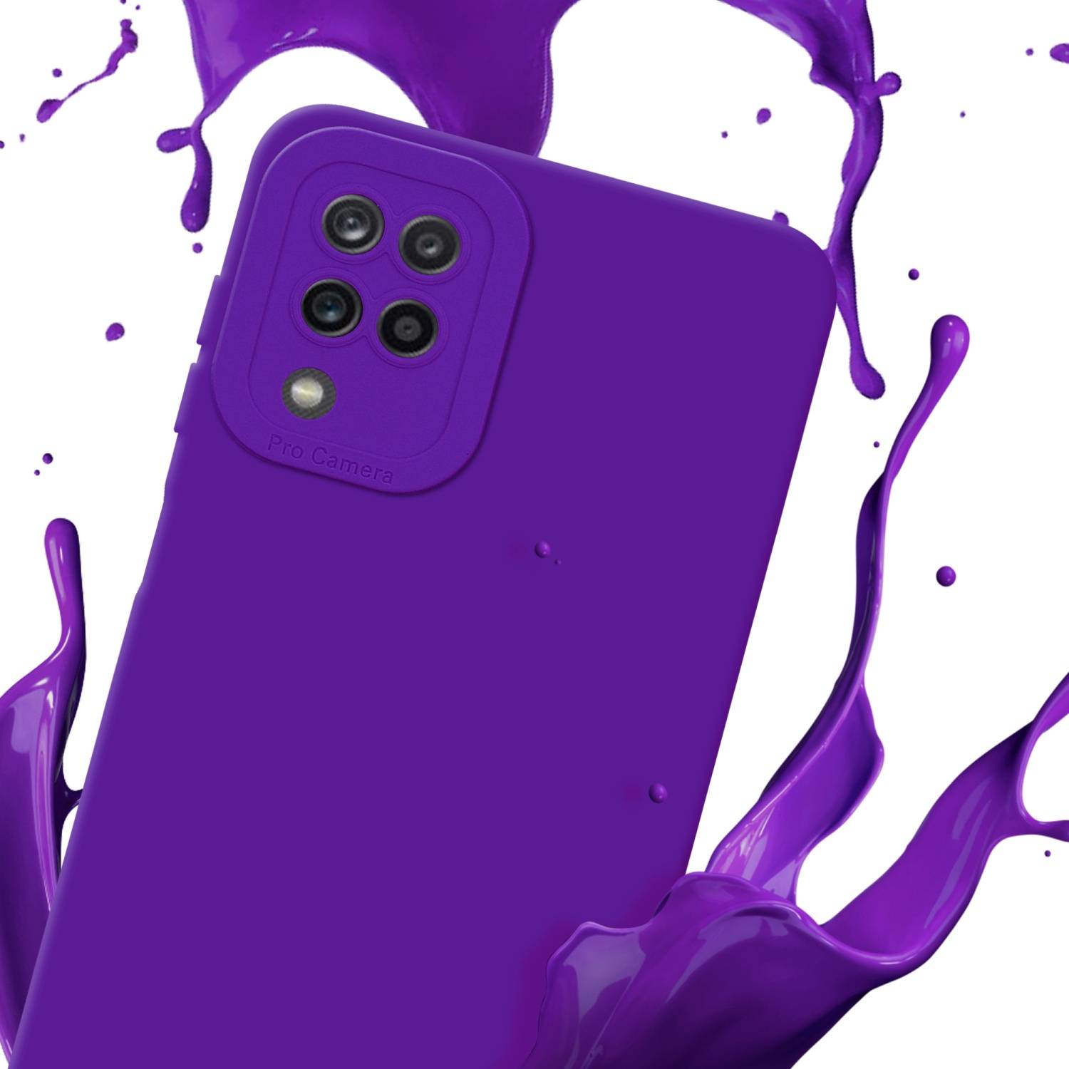 Cadorabo Hülle für Samsung Galaxy A12 / M12 Schutz Hülle in Lila TPU Silikon Etui Case Handyhülle