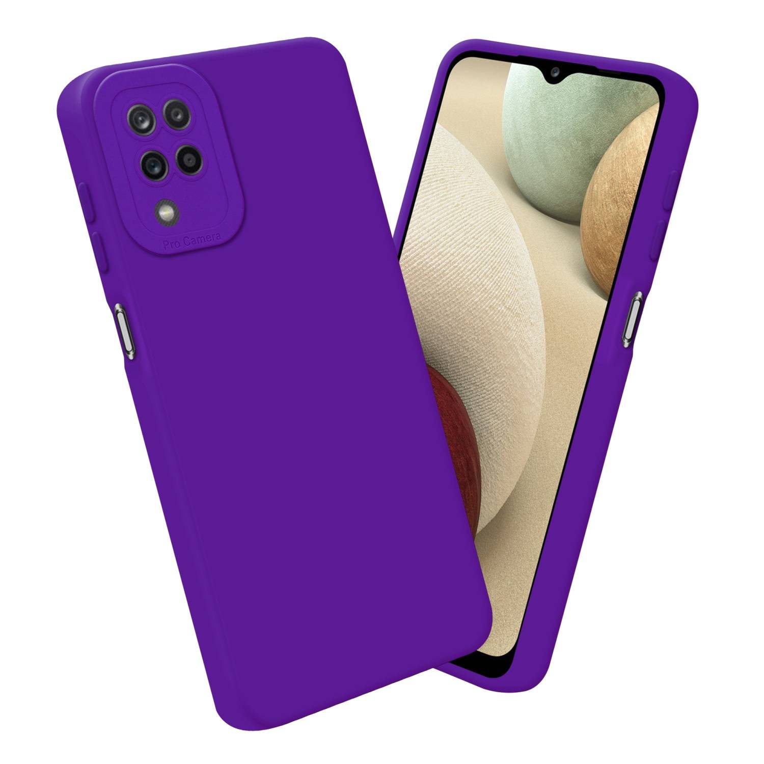 Cadorabo Hülle für Samsung Galaxy A12 / M12 Schutz Hülle in Lila TPU Silikon Etui Case Handyhülle