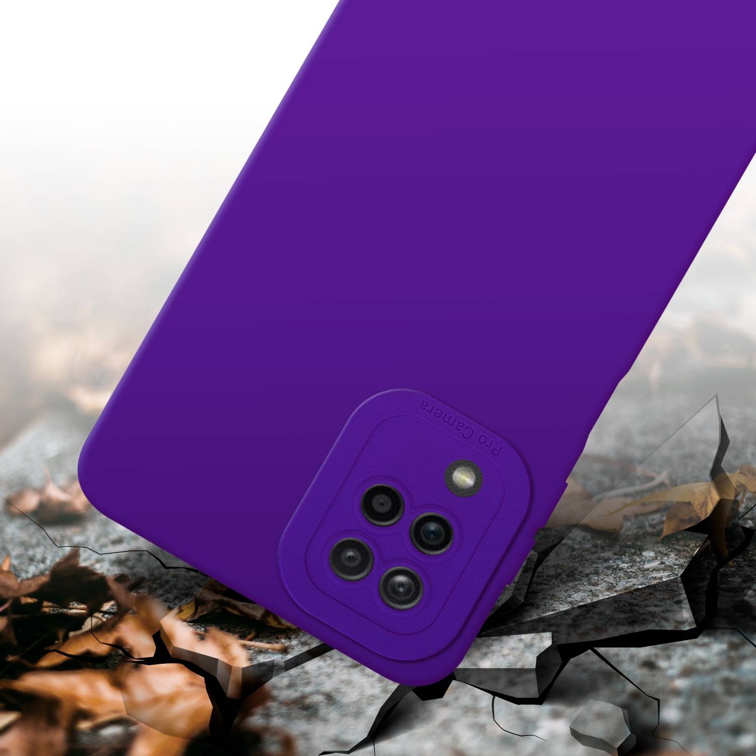 Cadorabo Hülle für Samsung Galaxy A12 / M12 Schutz Hülle in Lila TPU Silikon Etui Case Handyhülle