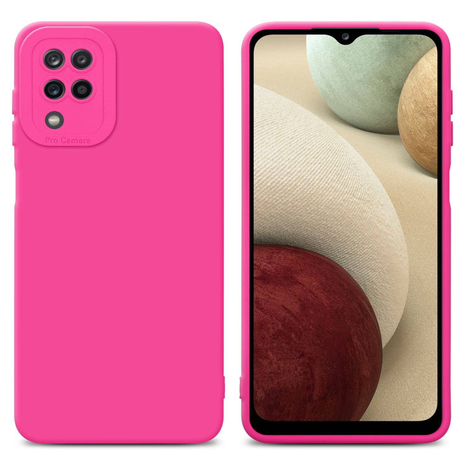 Cadorabo Hülle für Samsung Galaxy A12 / M12 Schutz Hülle in Pink TPU Silikon Etui Case Handyhülle