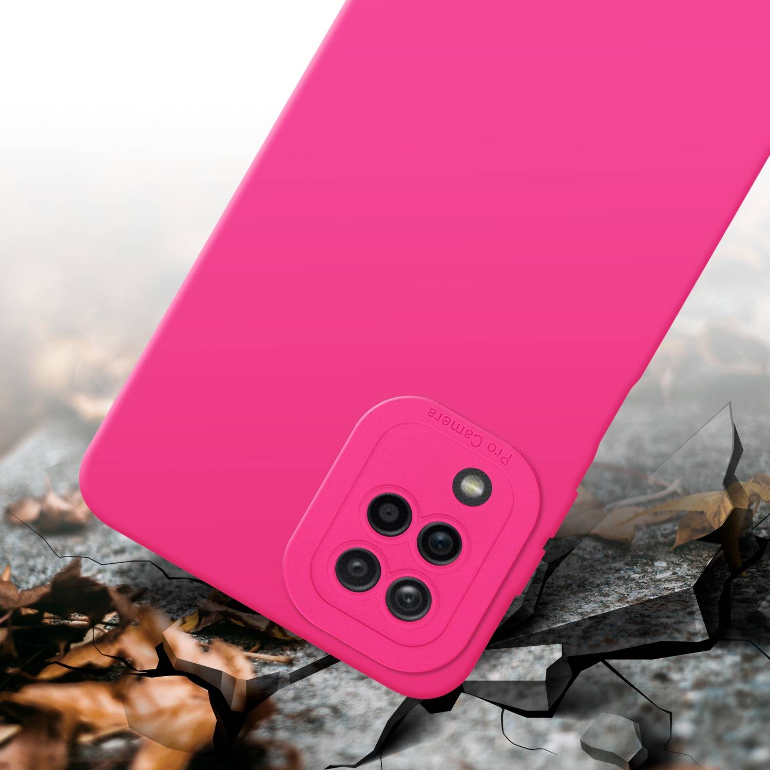 Cadorabo Hülle für Samsung Galaxy A12 / M12 Schutz Hülle in Pink TPU Silikon Etui Case Handyhülle