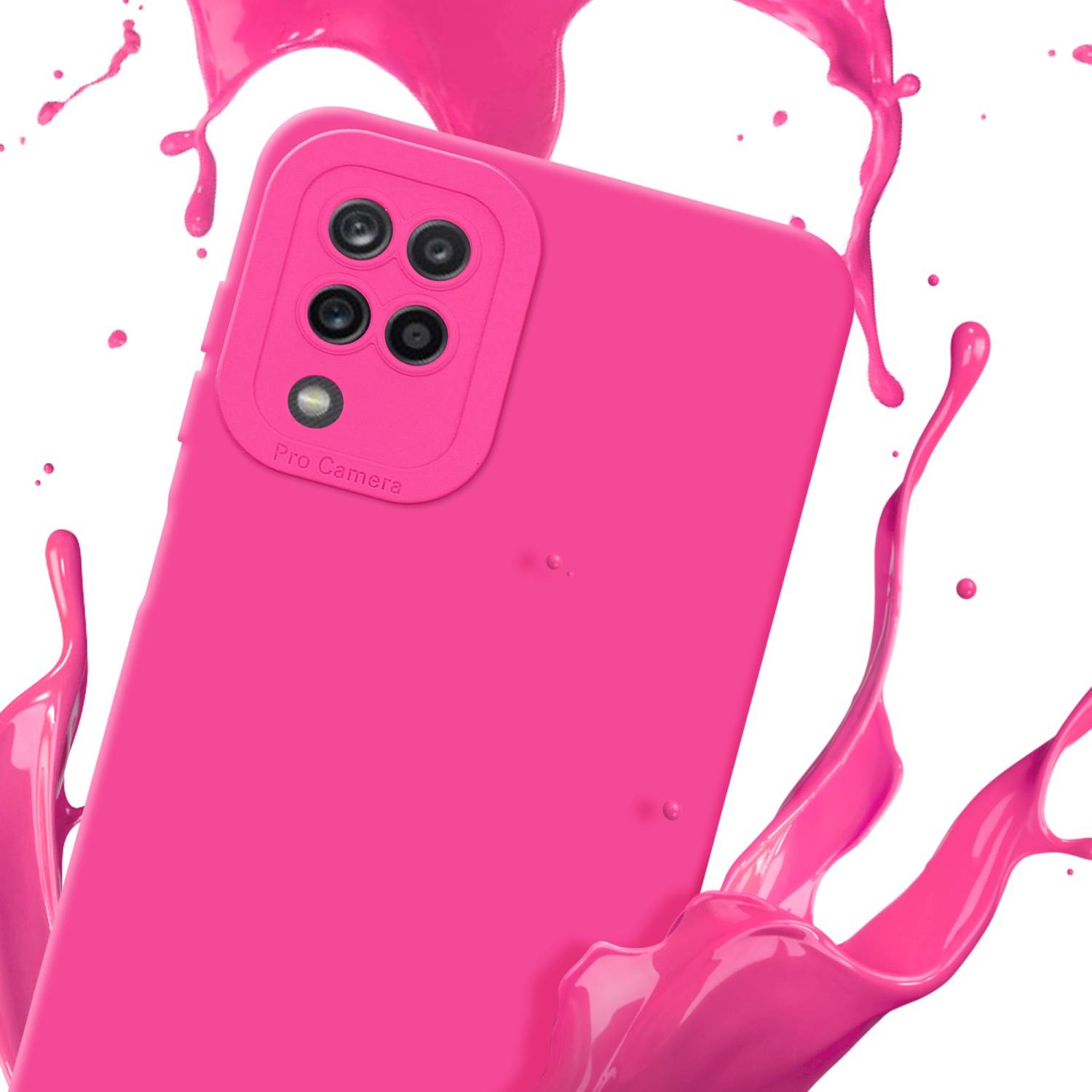 Cadorabo Hülle für Samsung Galaxy A12 / M12 Schutz Hülle in Pink TPU Silikon Etui Case Handyhülle