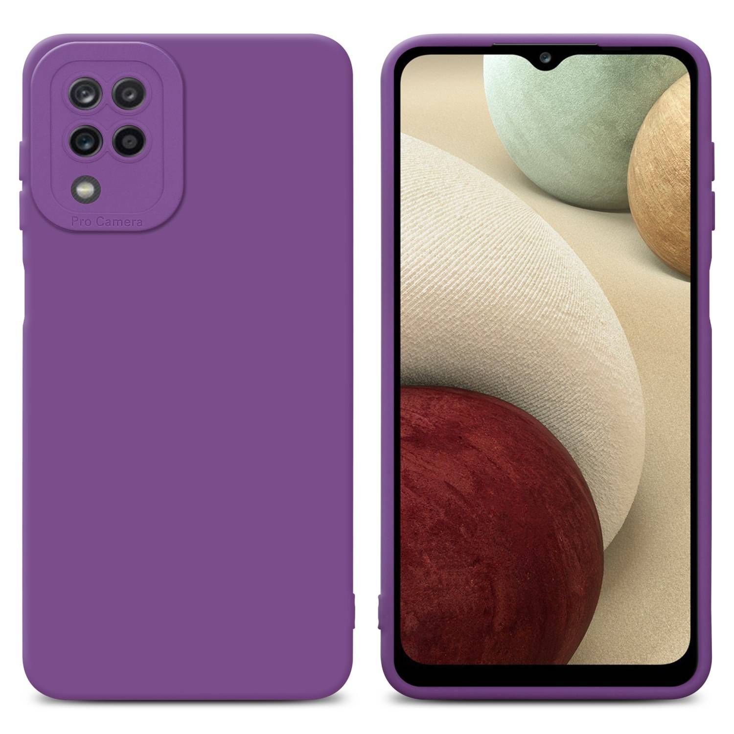 Cadorabo Hülle für Samsung Galaxy A12 / M12 Schutz Hülle in Lila TPU Silikon Etui Case Handyhülle