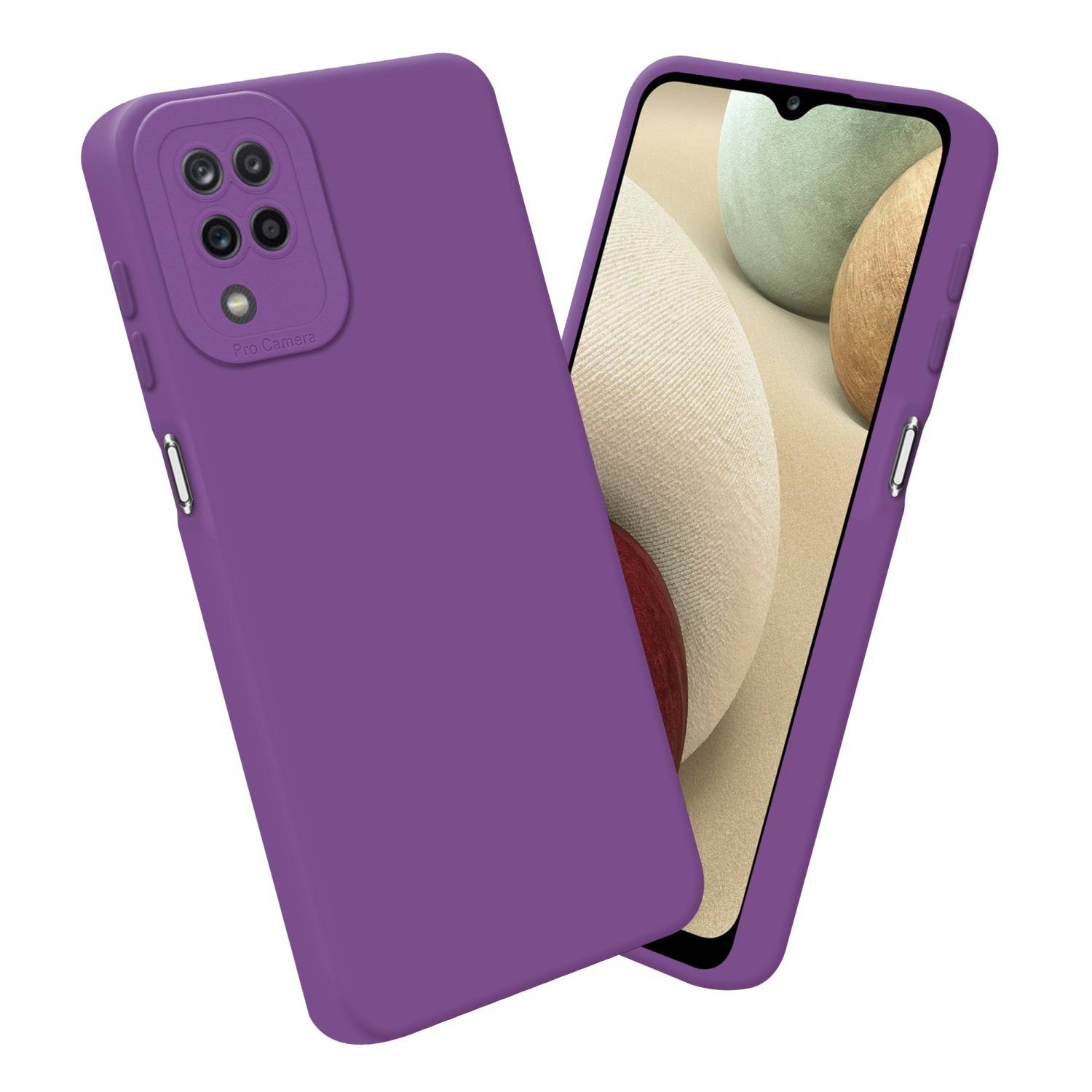 Cadorabo Hülle für Samsung Galaxy A12 / M12 Schutz Hülle in Lila TPU Silikon Etui Case Handyhülle