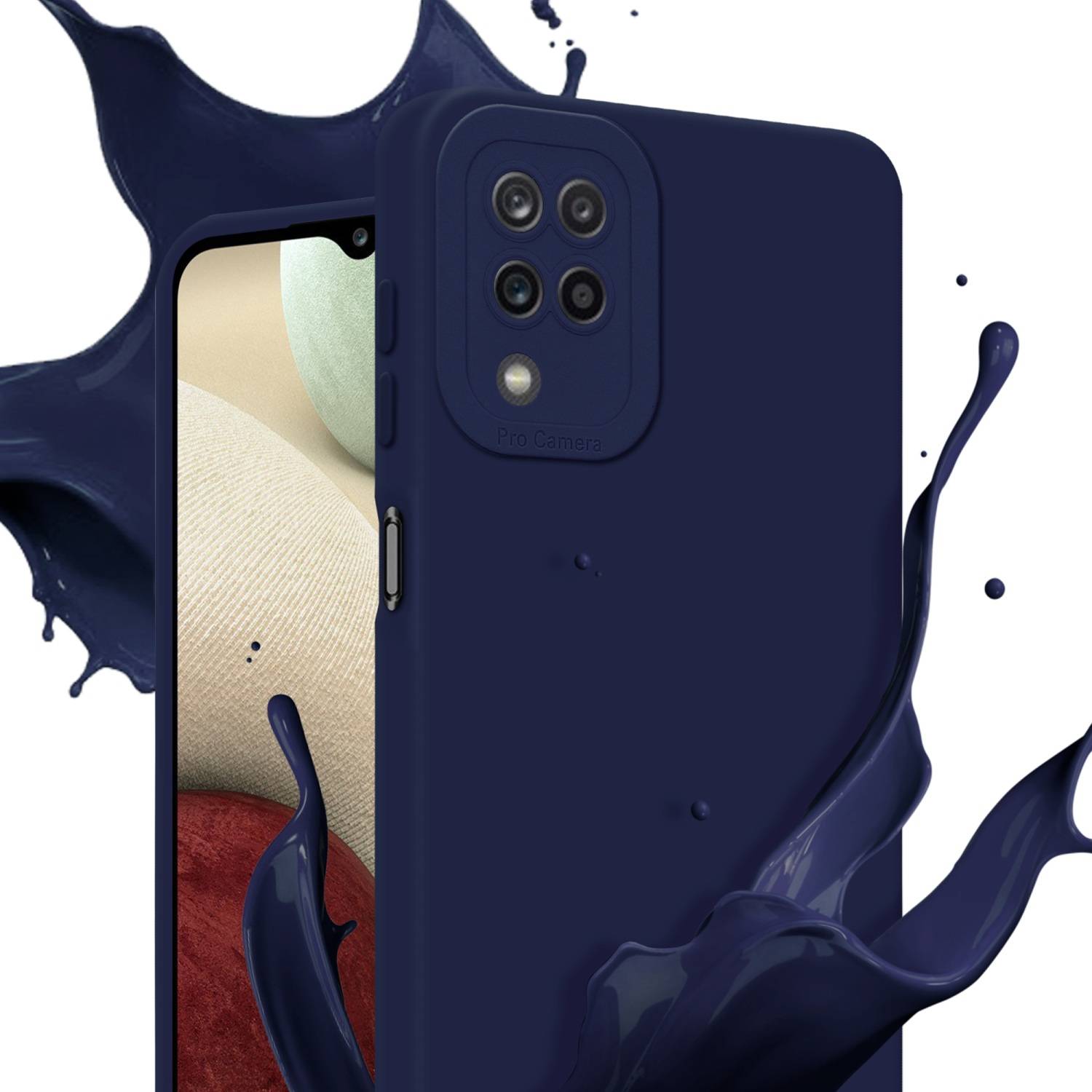 Cadorabo Hülle für Samsung Galaxy A12 / M12 Schutz Hülle in Blau TPU Silikon Etui Case Handyhülle