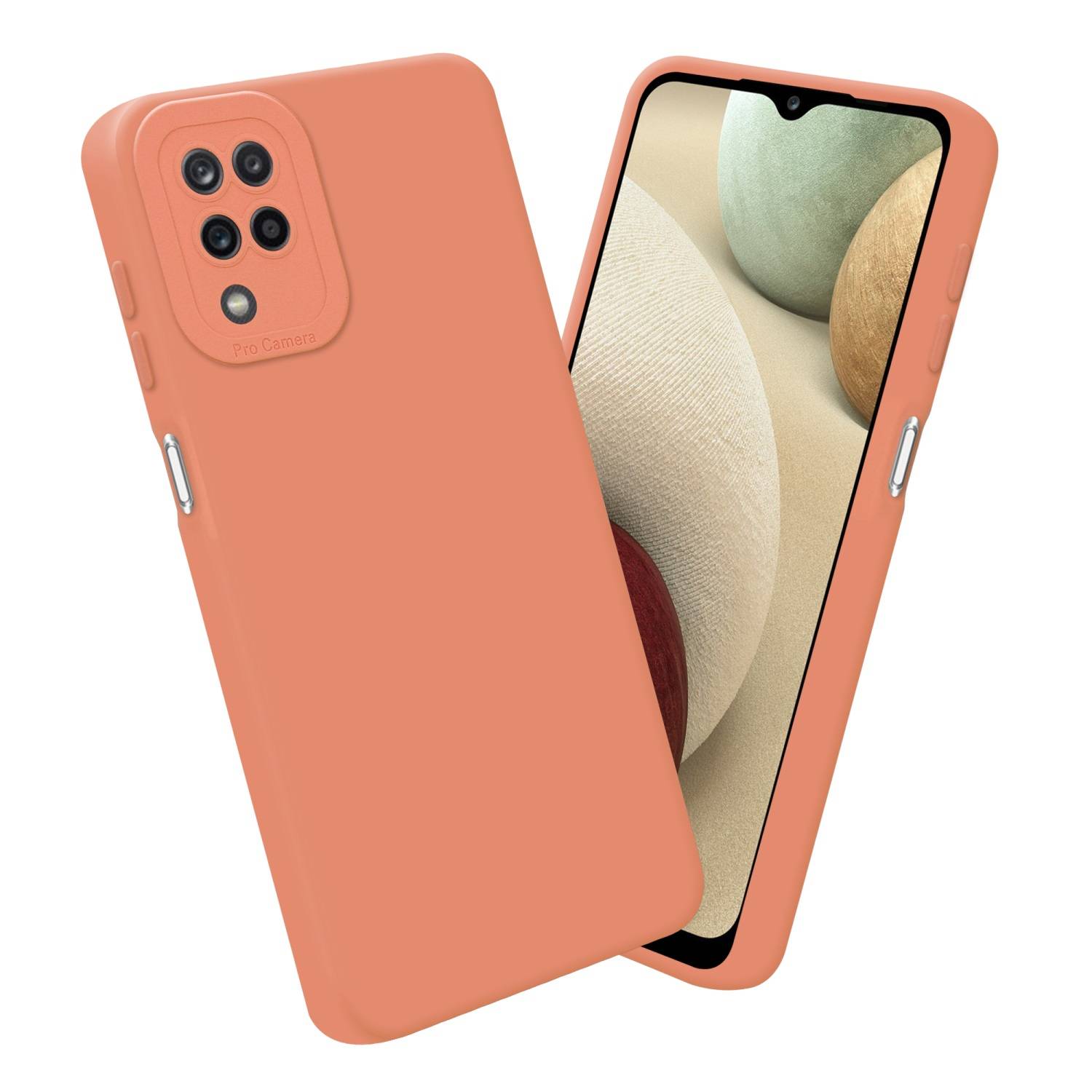 Cadorabo Hülle für Samsung Galaxy A12 / M12 Schutz Hülle in Orange TPU Silikon Etui Case Handyhülle