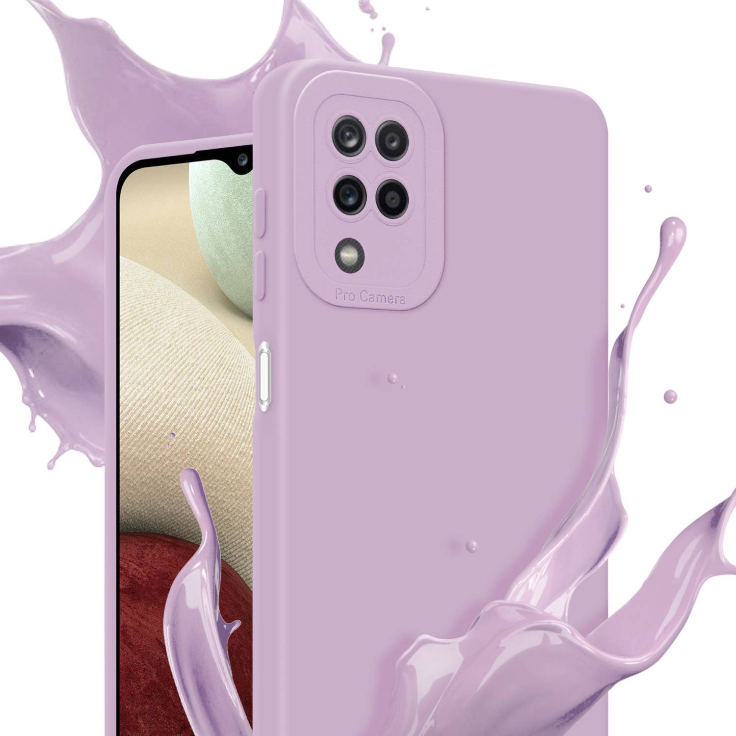 Cadorabo Hülle für Samsung Galaxy A12 / M12 Schutz Hülle in Rosa TPU Silikon Etui Case Handyhülle