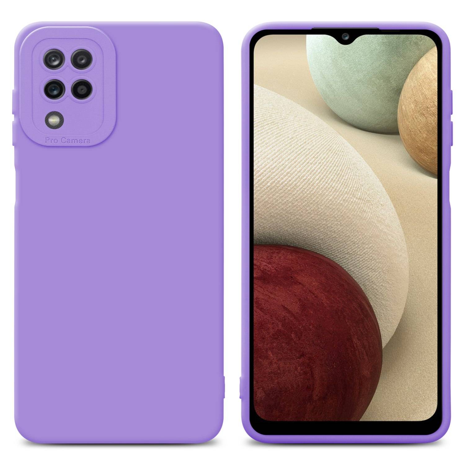 Cadorabo Hülle für Samsung Galaxy A12 / M12 Schutz Hülle in Lila TPU Silikon Etui Case Handyhülle