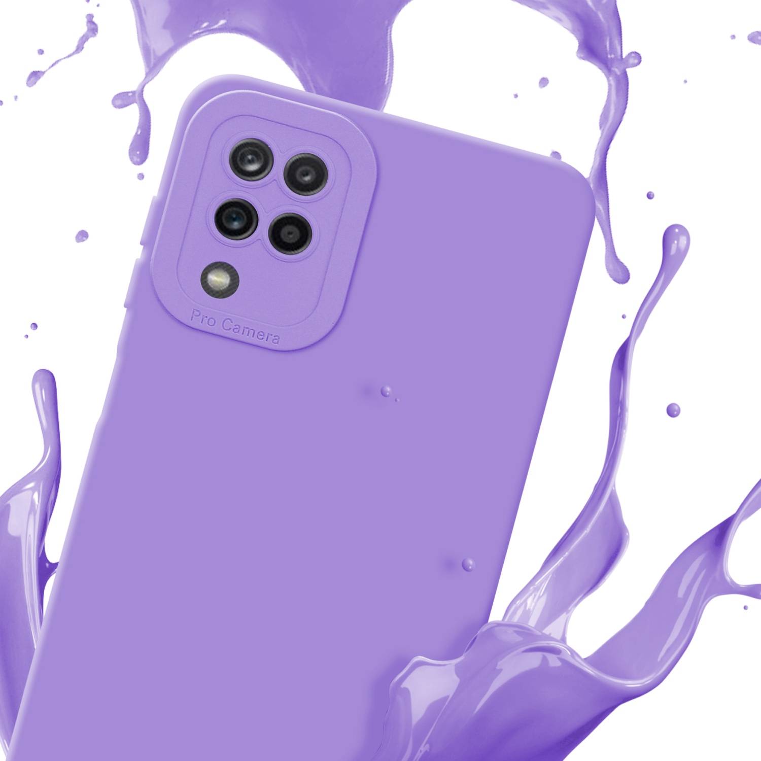 Cadorabo Hülle für Samsung Galaxy A12 / M12 Schutz Hülle in Lila TPU Silikon Etui Case Handyhülle