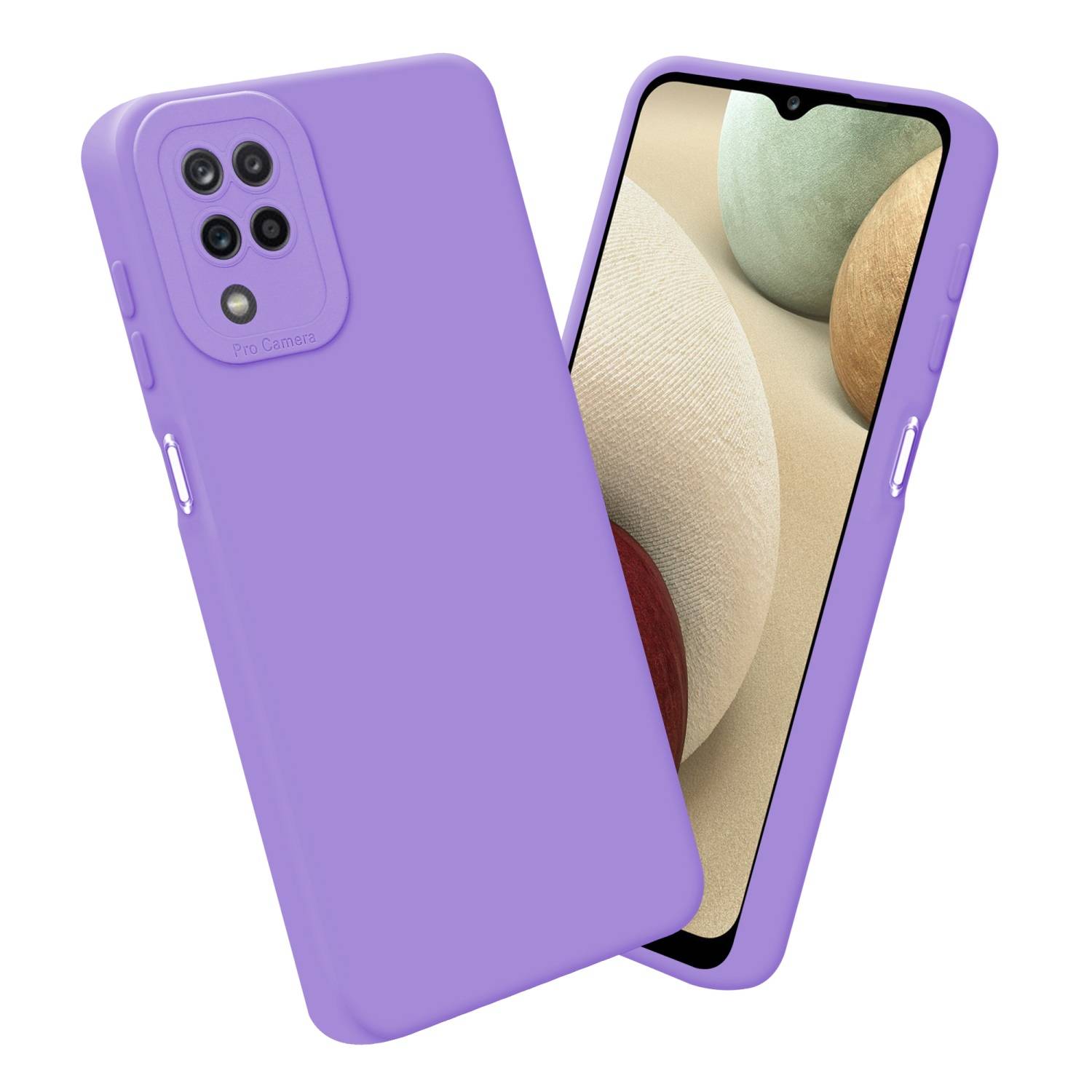 Cadorabo Hülle für Samsung Galaxy A12 / M12 Schutz Hülle in Lila TPU Silikon Etui Case Handyhülle