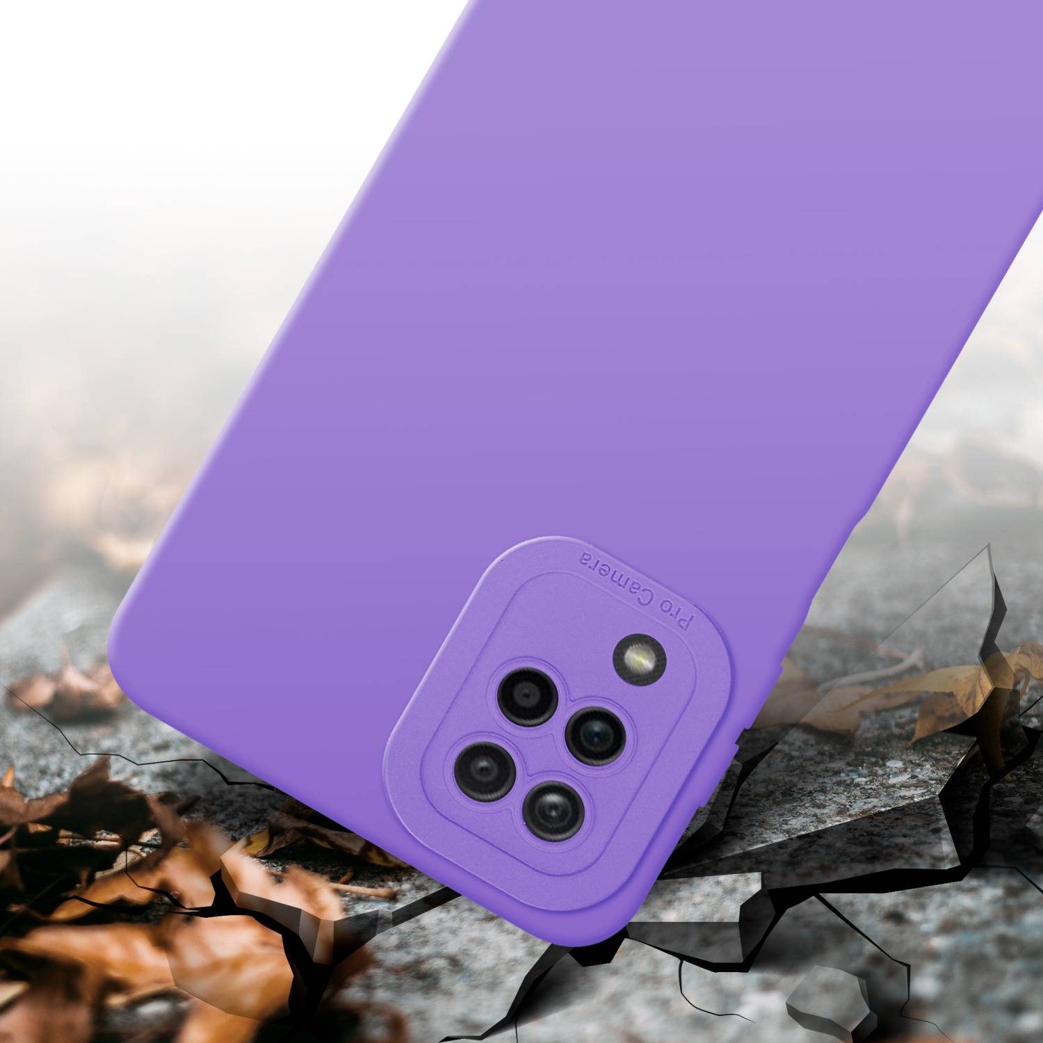Cadorabo Hülle für Samsung Galaxy A12 / M12 Schutz Hülle in Lila TPU Silikon Etui Case Handyhülle