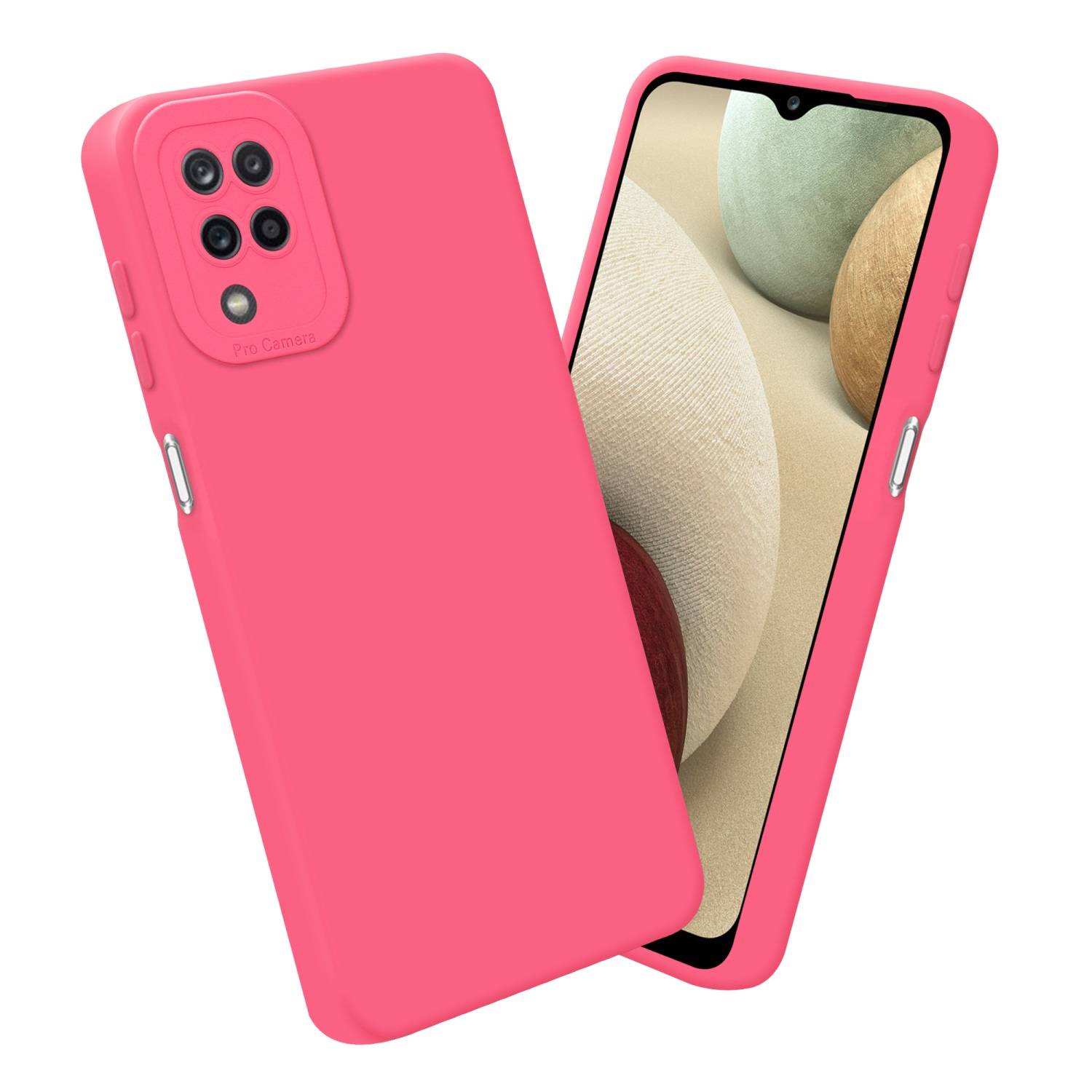 Cadorabo Hülle für Samsung Galaxy A12 / M12 Schutz Hülle in Rot TPU Silikon Etui Case Handyhülle