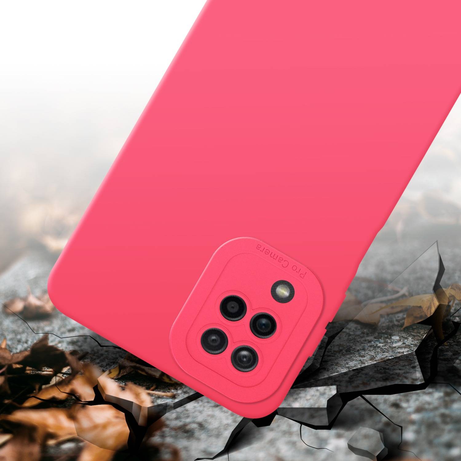 Cadorabo Hülle für Samsung Galaxy A12 / M12 Schutz Hülle in Rot TPU Silikon Etui Case Handyhülle