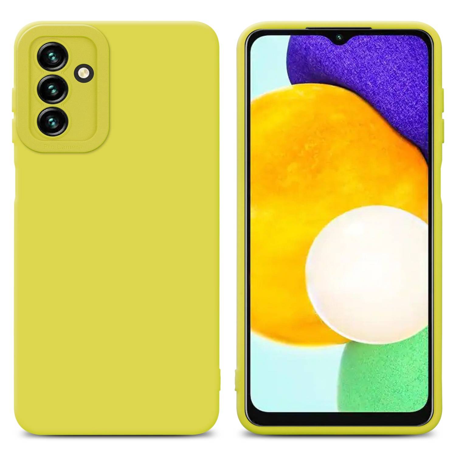 Cadorabo Hülle für Samsung Galaxy A13 5G Schutz Hülle in Gelb TPU Silikon Etui Case Handyhülle