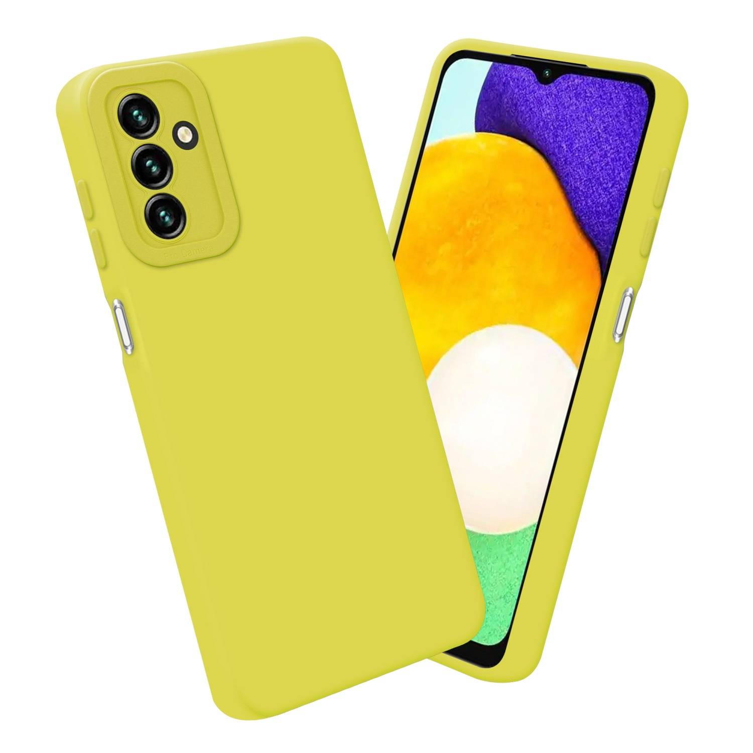 Cadorabo Hülle für Samsung Galaxy A13 5G Schutz Hülle in Gelb TPU Silikon Etui Case Handyhülle