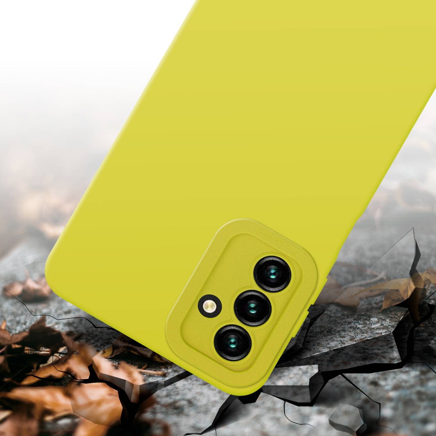 Cadorabo Hülle für Samsung Galaxy A13 5G Schutz Hülle in Gelb TPU Silikon Etui Case Handyhülle