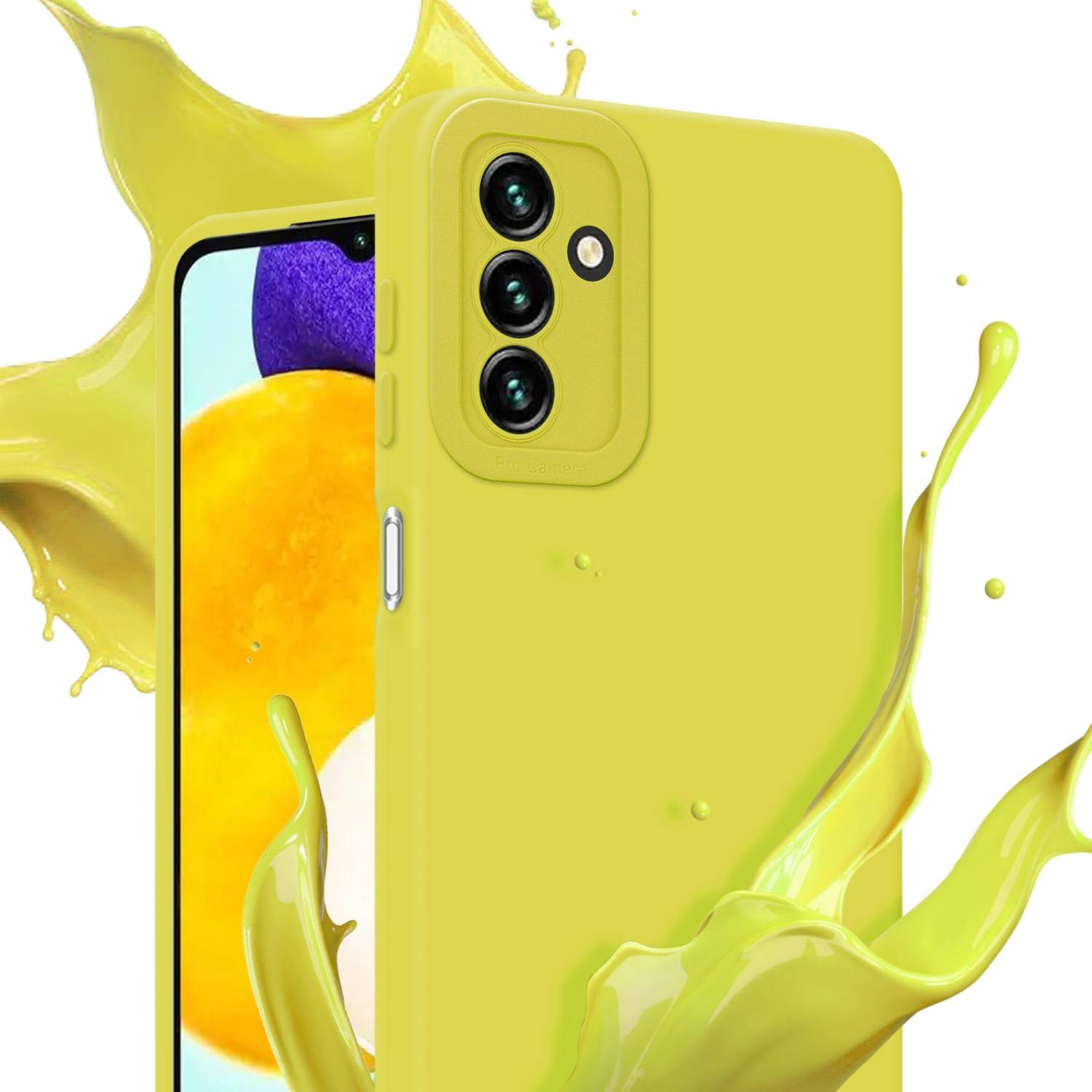 Cadorabo Hülle für Samsung Galaxy A13 5G Schutz Hülle in Gelb TPU Silikon Etui Case Handyhülle