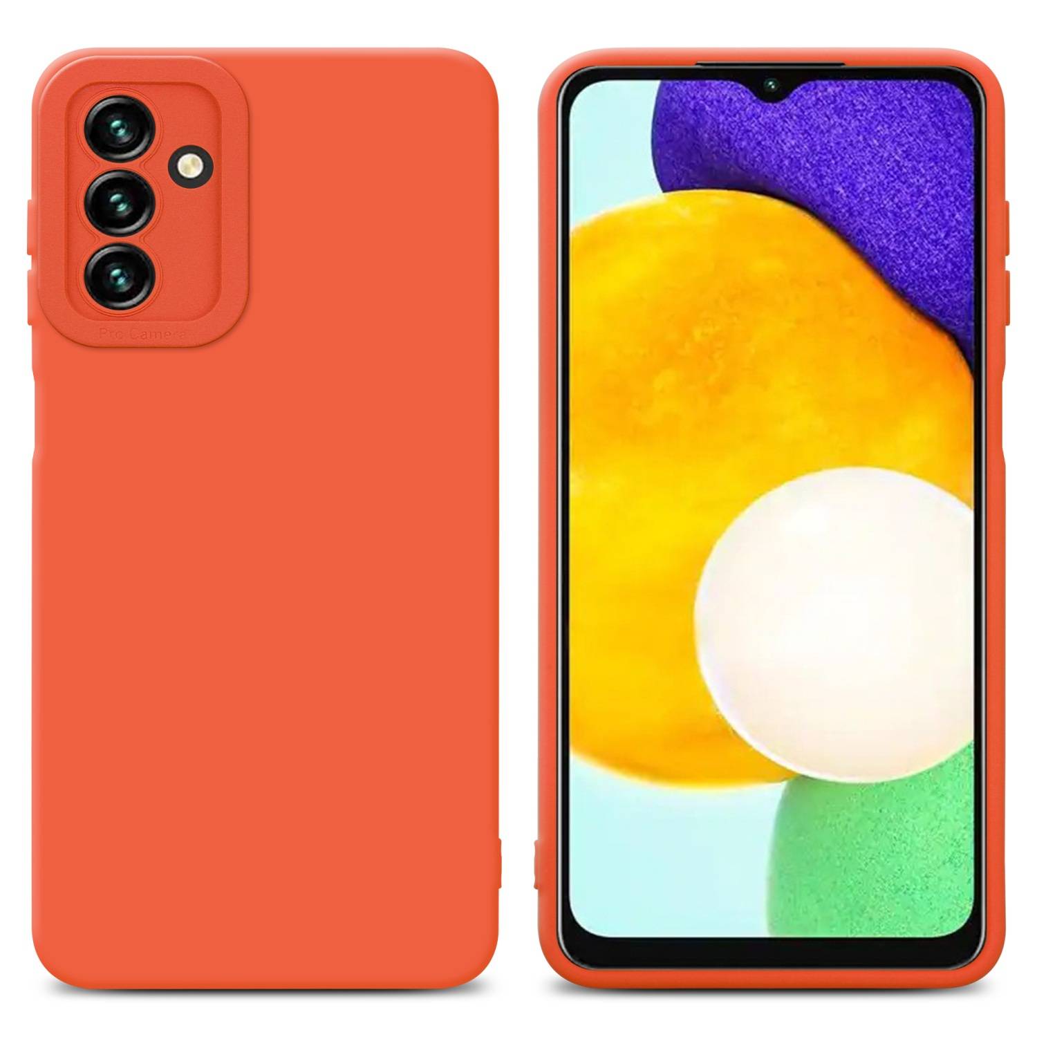 Cadorabo Hülle für Samsung Galaxy A13 5G Schutz Hülle in Orange TPU Silikon Etui Case Handyhülle