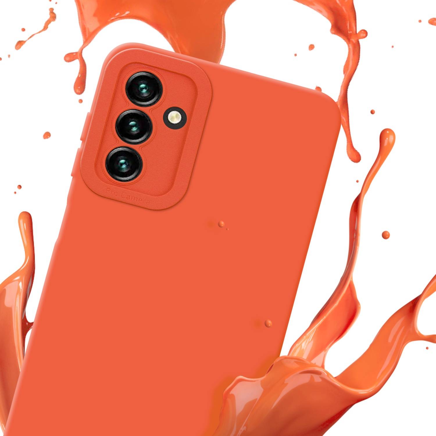 Cadorabo Hülle für Samsung Galaxy A13 5G Schutz Hülle in Orange TPU Silikon Etui Case Handyhülle