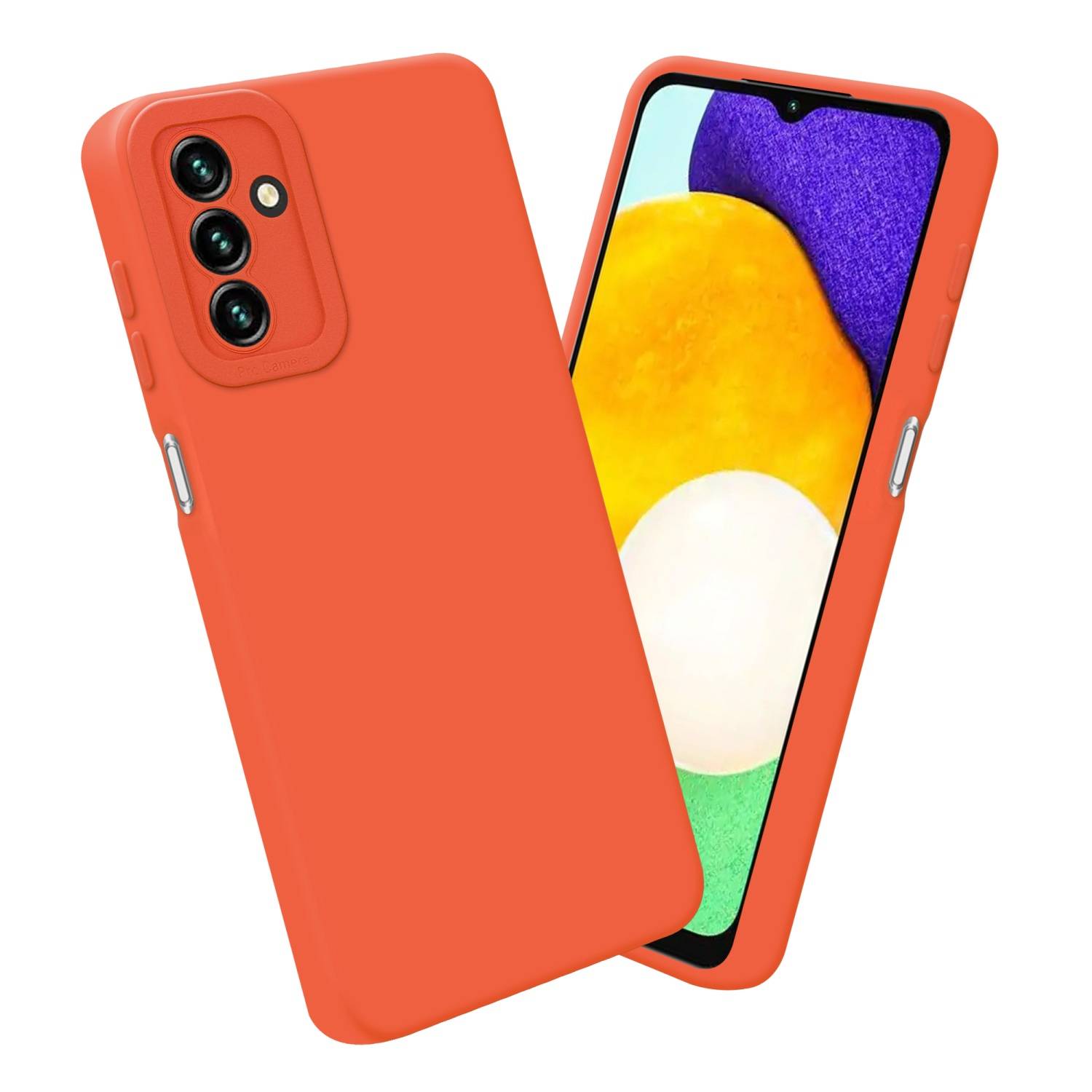 Cadorabo Hülle für Samsung Galaxy A13 5G Schutz Hülle in Orange TPU Silikon Etui Case Handyhülle