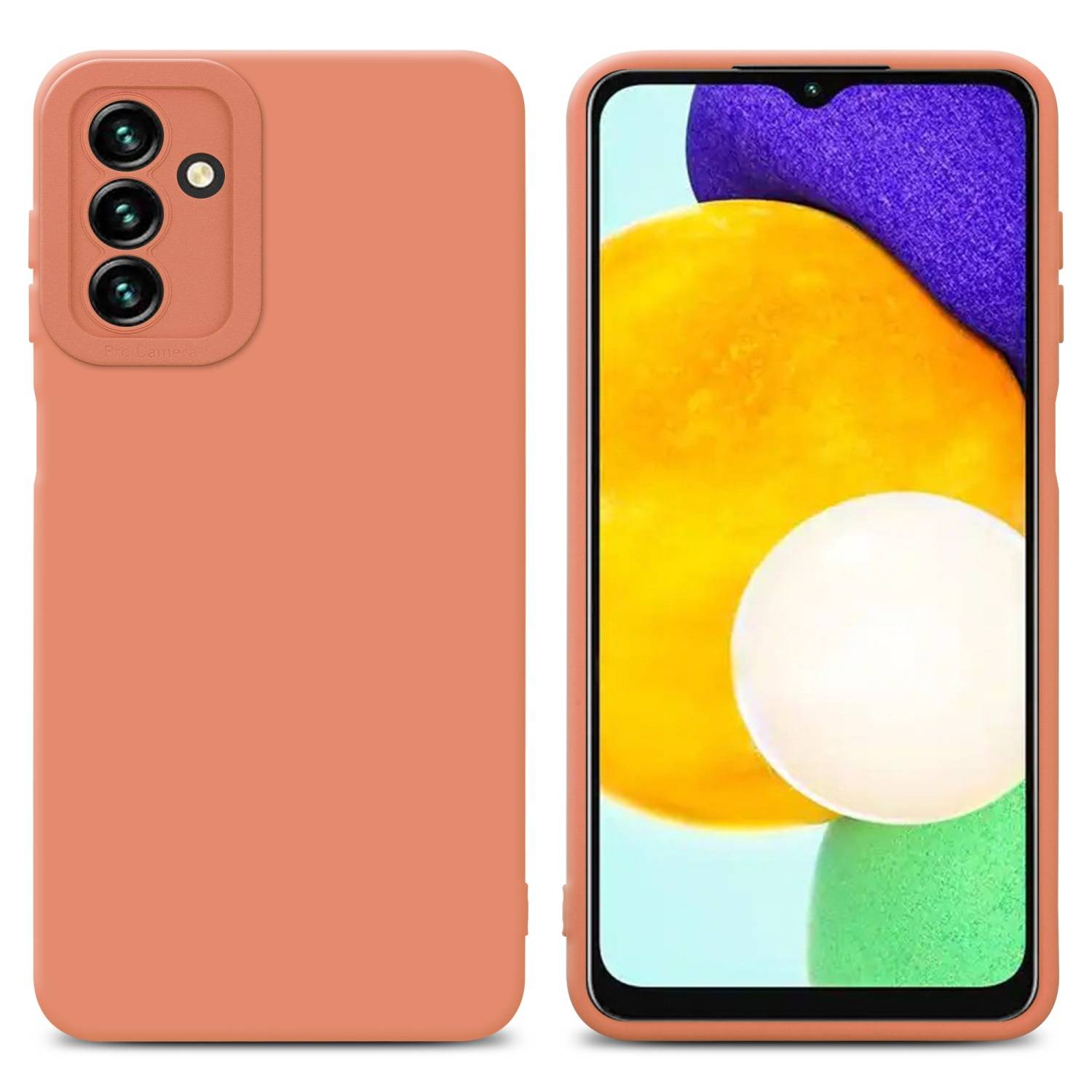 Cadorabo Hülle für Samsung Galaxy A13 5G Schutz Hülle in Orange TPU Silikon Etui Case Handyhülle