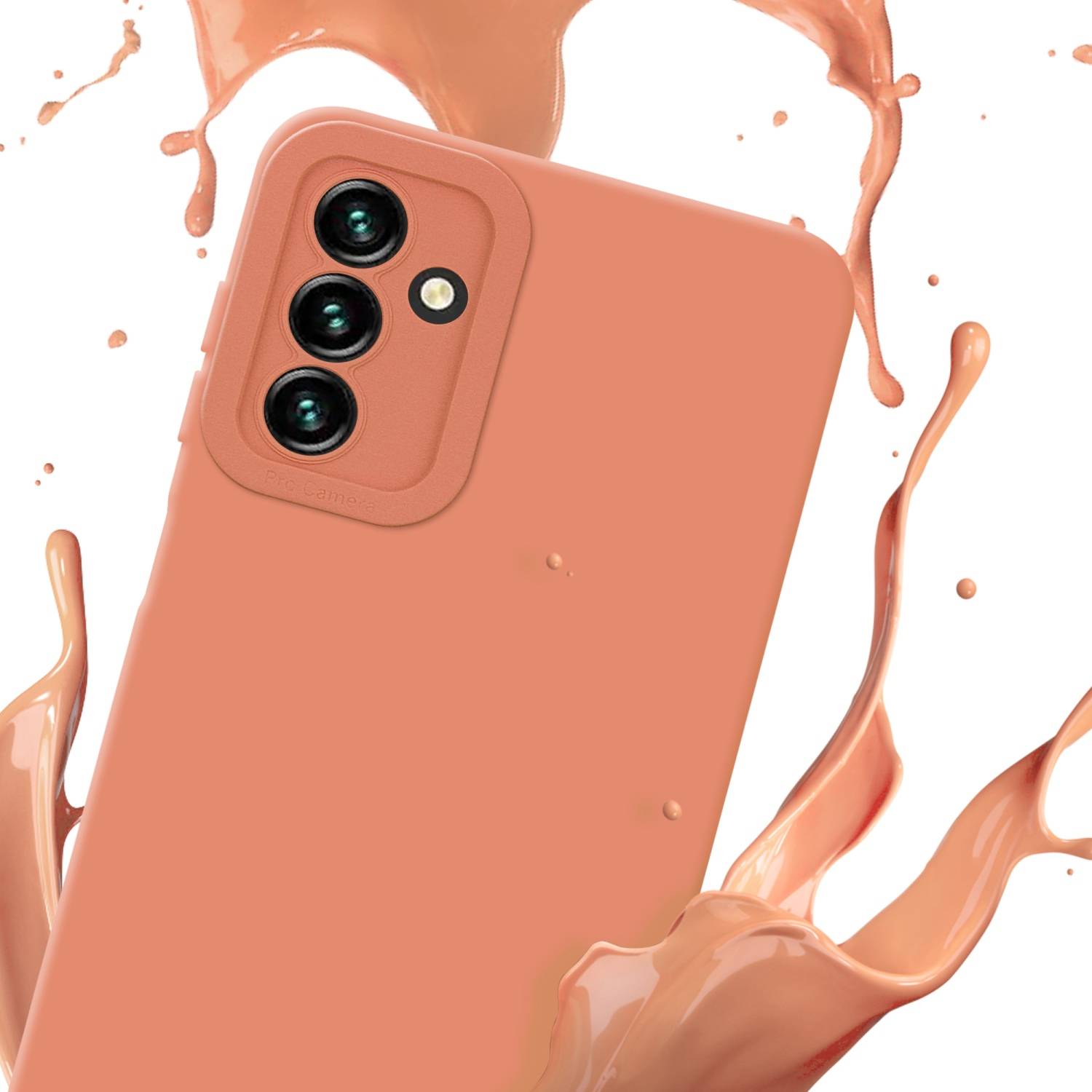 Cadorabo Hülle für Samsung Galaxy A13 5G Schutz Hülle in Orange TPU Silikon Etui Case Handyhülle