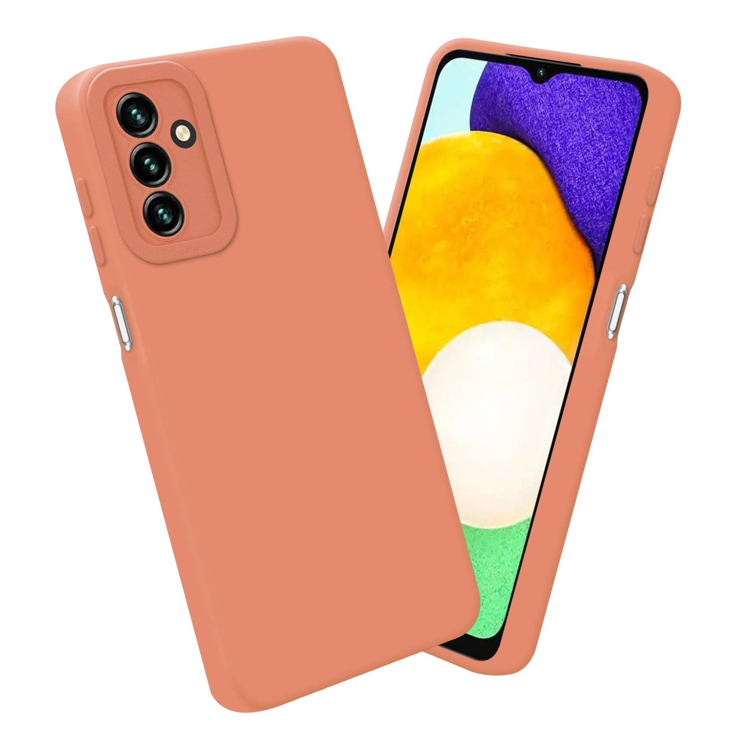 Cadorabo Hülle für Samsung Galaxy A13 5G Schutz Hülle in Orange TPU Silikon Etui Case Handyhülle