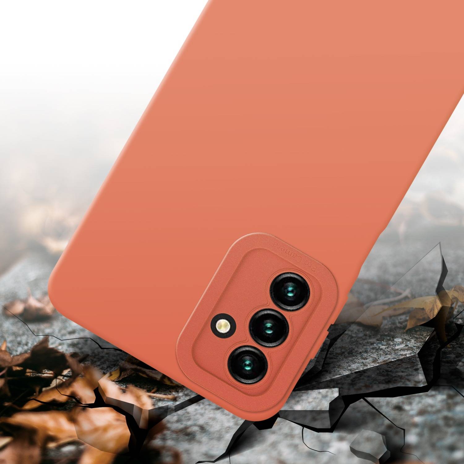 Cadorabo Hülle für Samsung Galaxy A13 5G Schutz Hülle in Orange TPU Silikon Etui Case Handyhülle