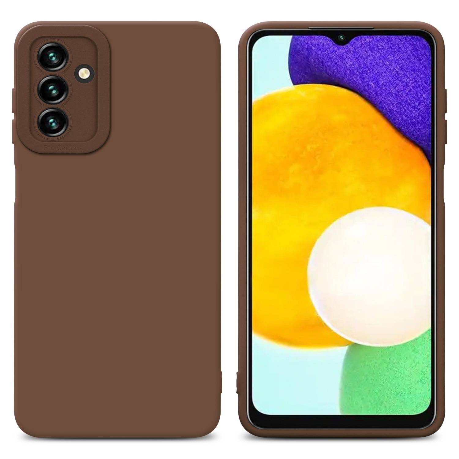 Cadorabo Hülle für Samsung Galaxy A13 5G Schutz Hülle in Braun TPU Silikon Etui Case Handyhülle