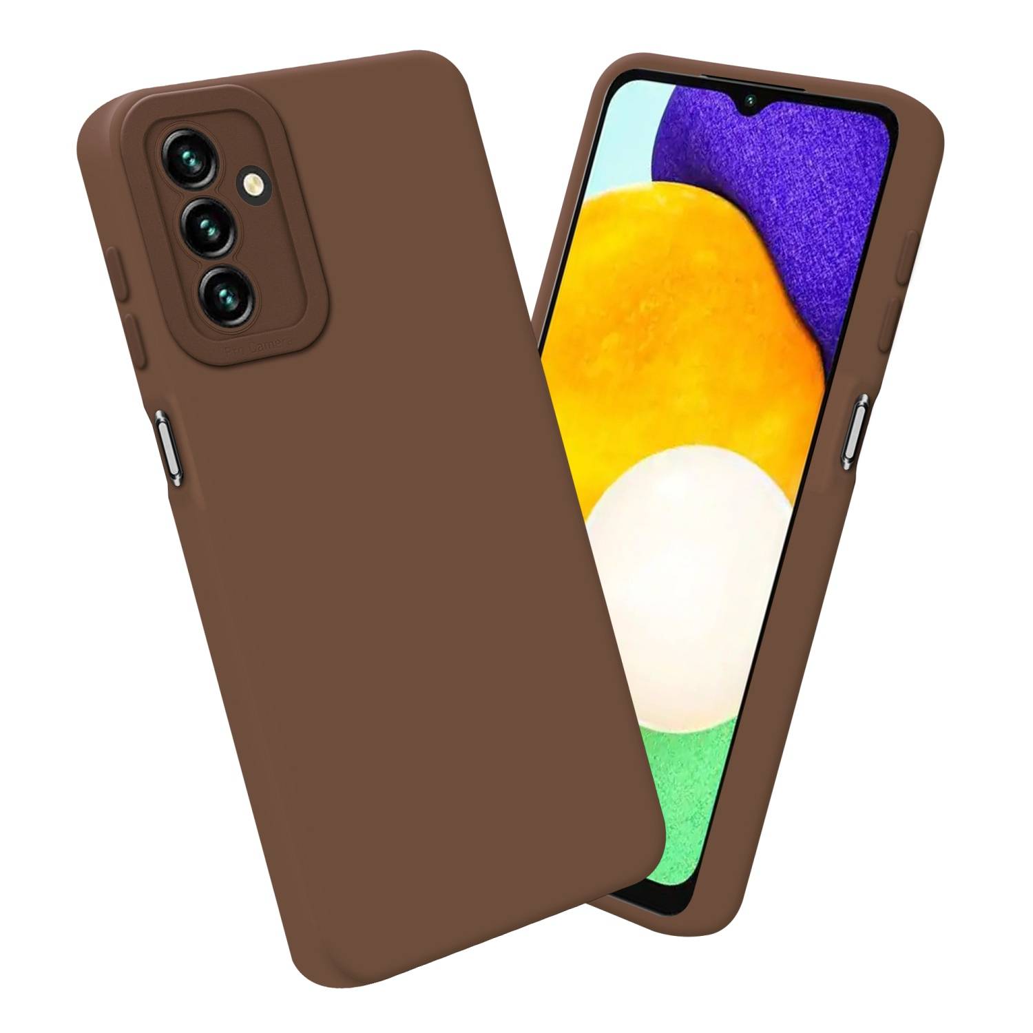 Cadorabo Hülle für Samsung Galaxy A13 5G Schutz Hülle in Braun TPU Silikon Etui Case Handyhülle