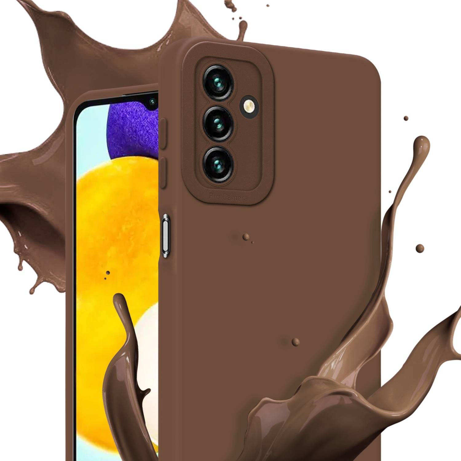Cadorabo Hülle für Samsung Galaxy A13 5G Schutz Hülle in Braun TPU Silikon Etui Case Handyhülle