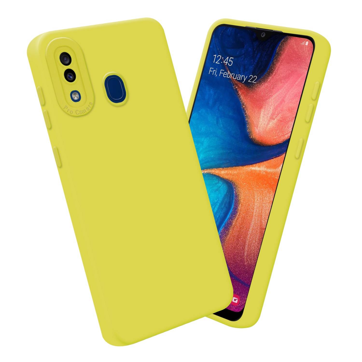 Cadorabo Hülle für Samsung Galaxy A20 / A30 / M10s Schutz Hülle in Gelb TPU Silikon Etui Case Handyhülle