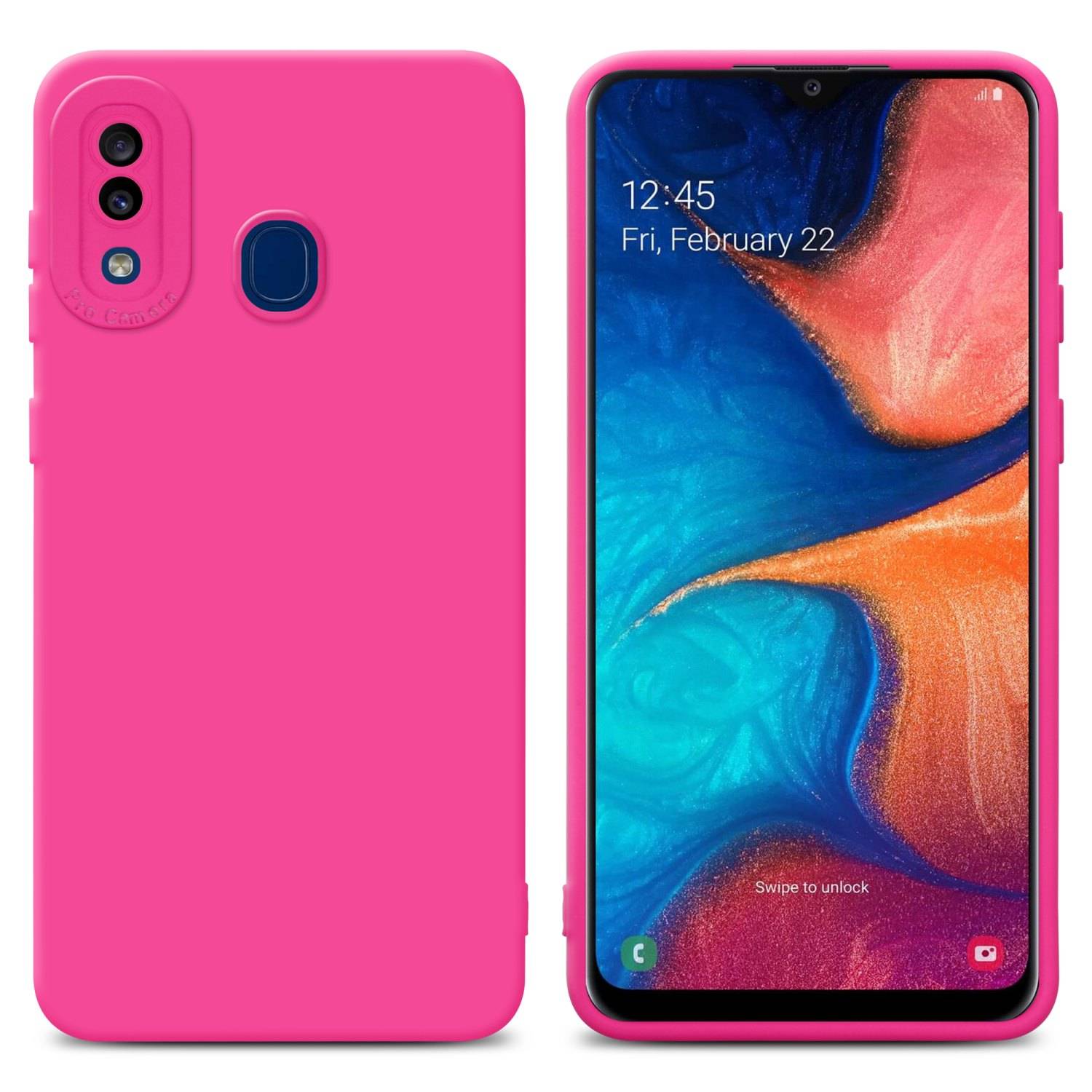 Cadorabo Hülle für Samsung Galaxy A20 / A30 / M10s Schutz Hülle in Pink TPU Silikon Etui Case Handyhülle