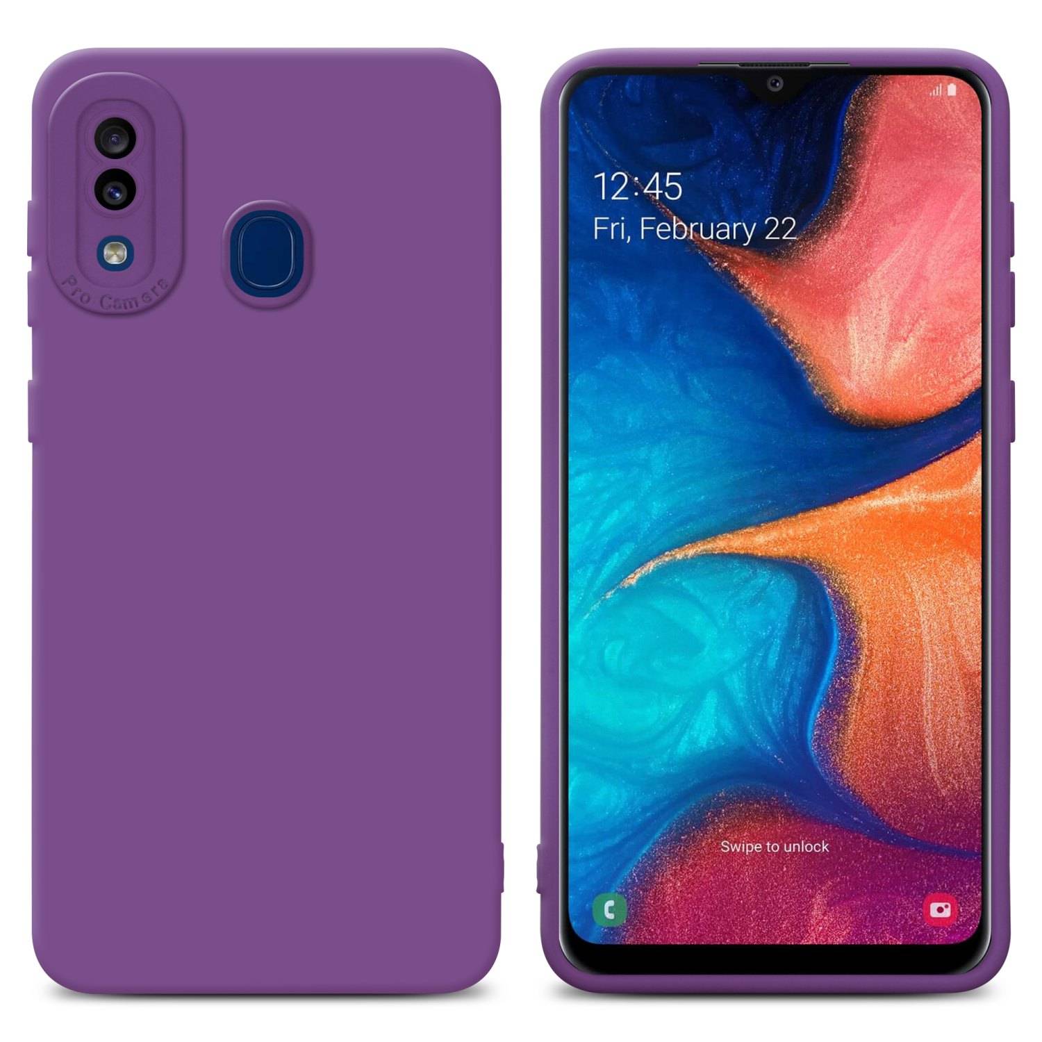 Cadorabo Hülle für Samsung Galaxy A20 / A30 / M10s Schutz Hülle in Lila TPU Silikon Etui Case Handyhülle